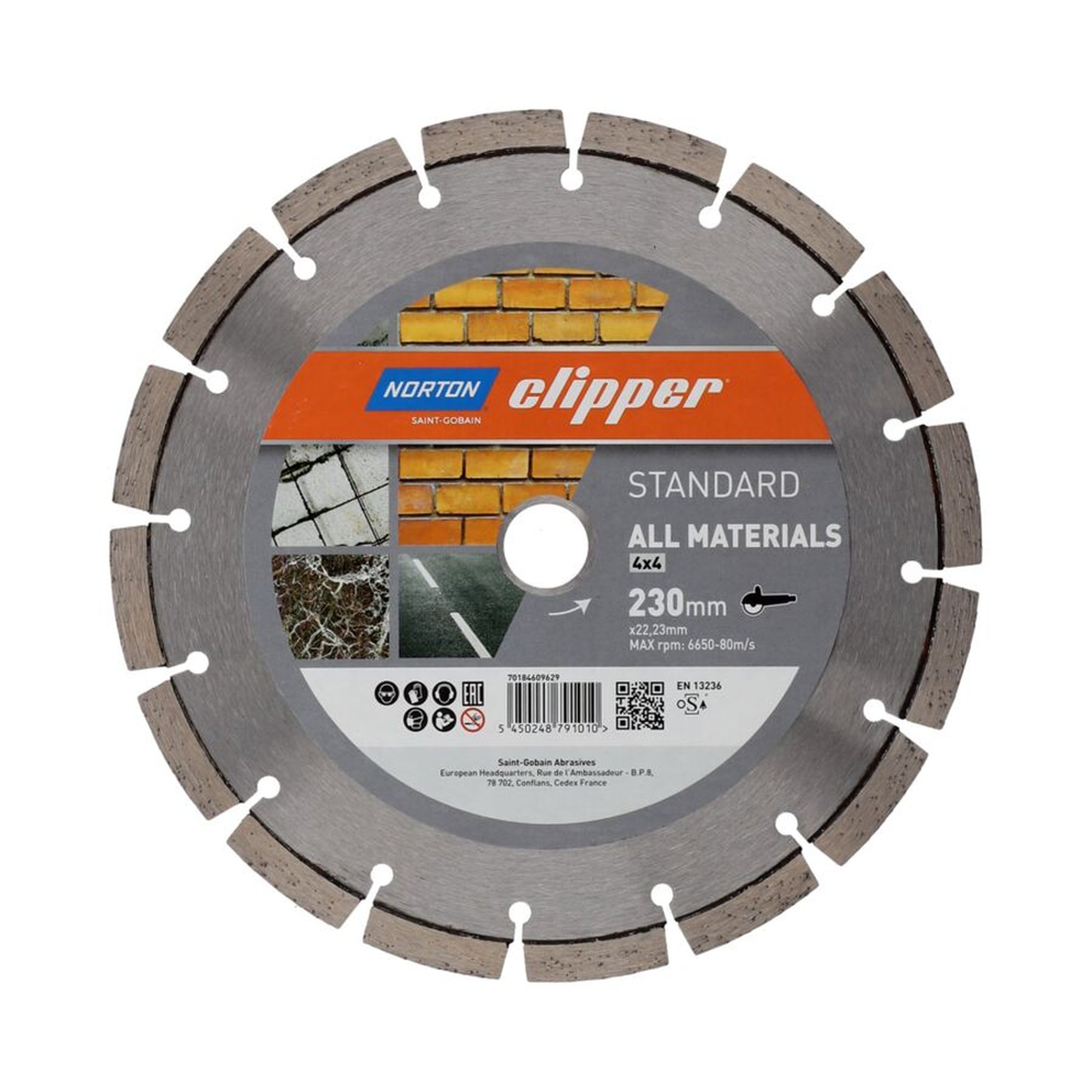 Norton Clipper Diamantscheibe 230x22.23mm STANDARD für alle Materialien