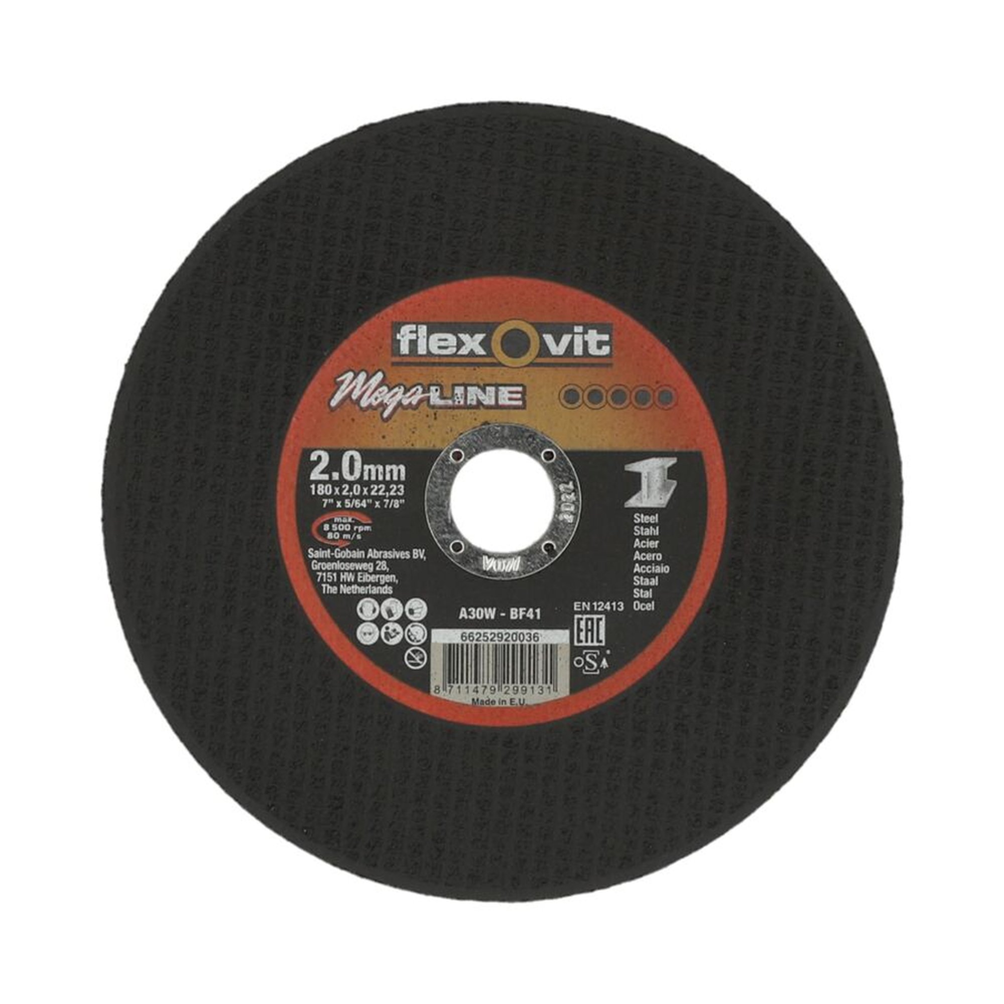 25 x Norton Trennscheibe für Metall Flexovit MEGA-LINE 180x2x22.23mm