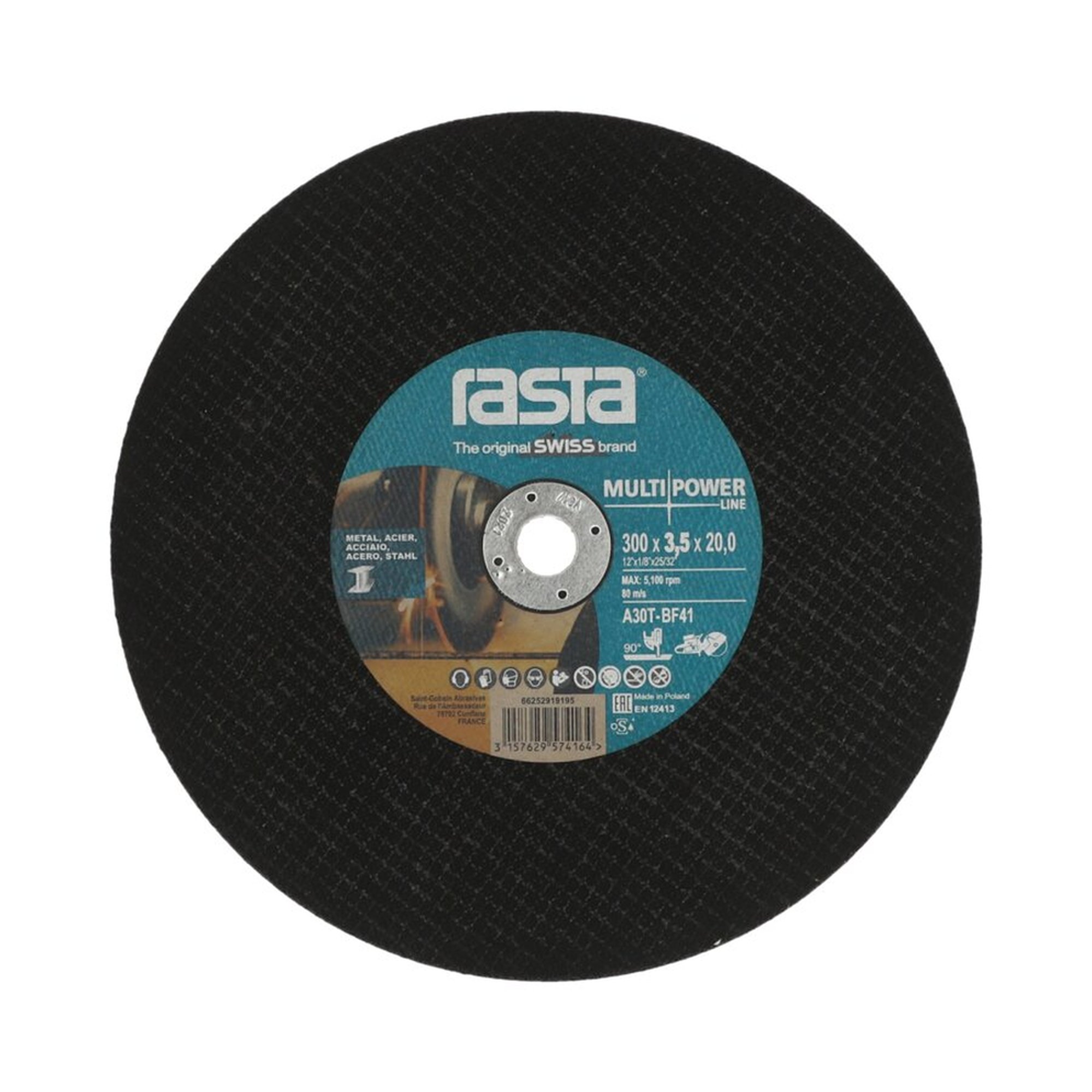 10 x Rasta Trennscheibe Metall 300x3.5x20mm für Trennschleifer MULTI-MATERIAL