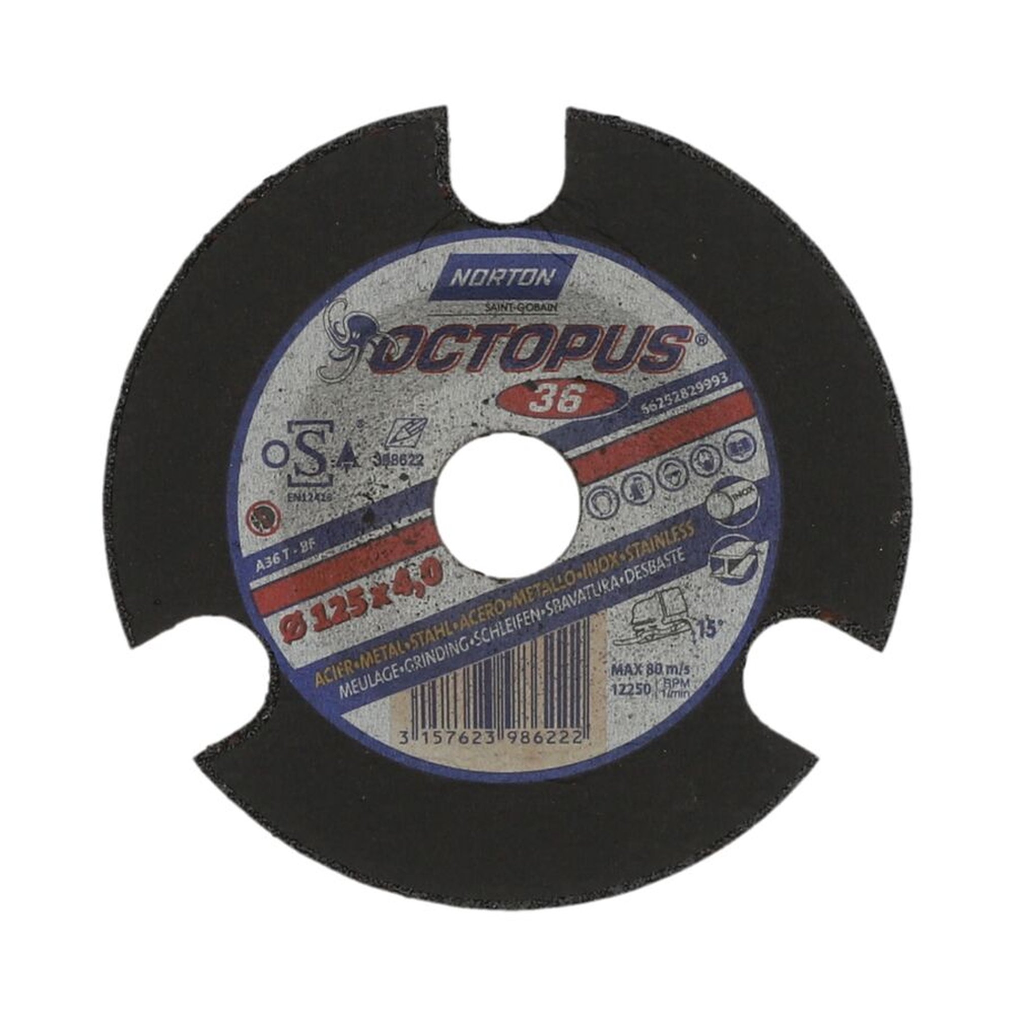 20 x Norton Schruppscheibe gekröpft Metall/Inox OCTOPUS 125x4x22.23mm
