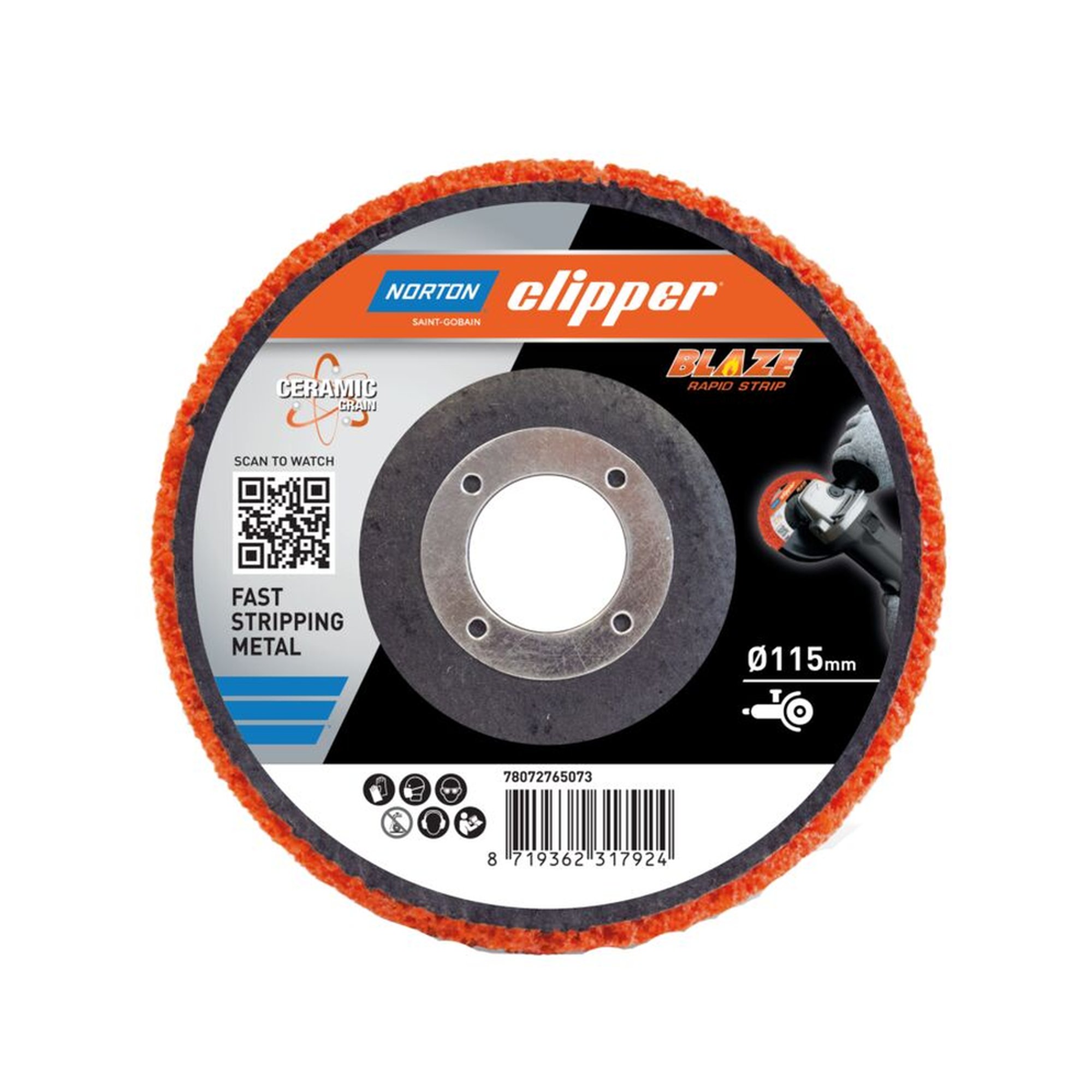 5 x Norton Reinigungsscheiben 115x22mm Sehr grob Orange - Effiziente Schleiflösung