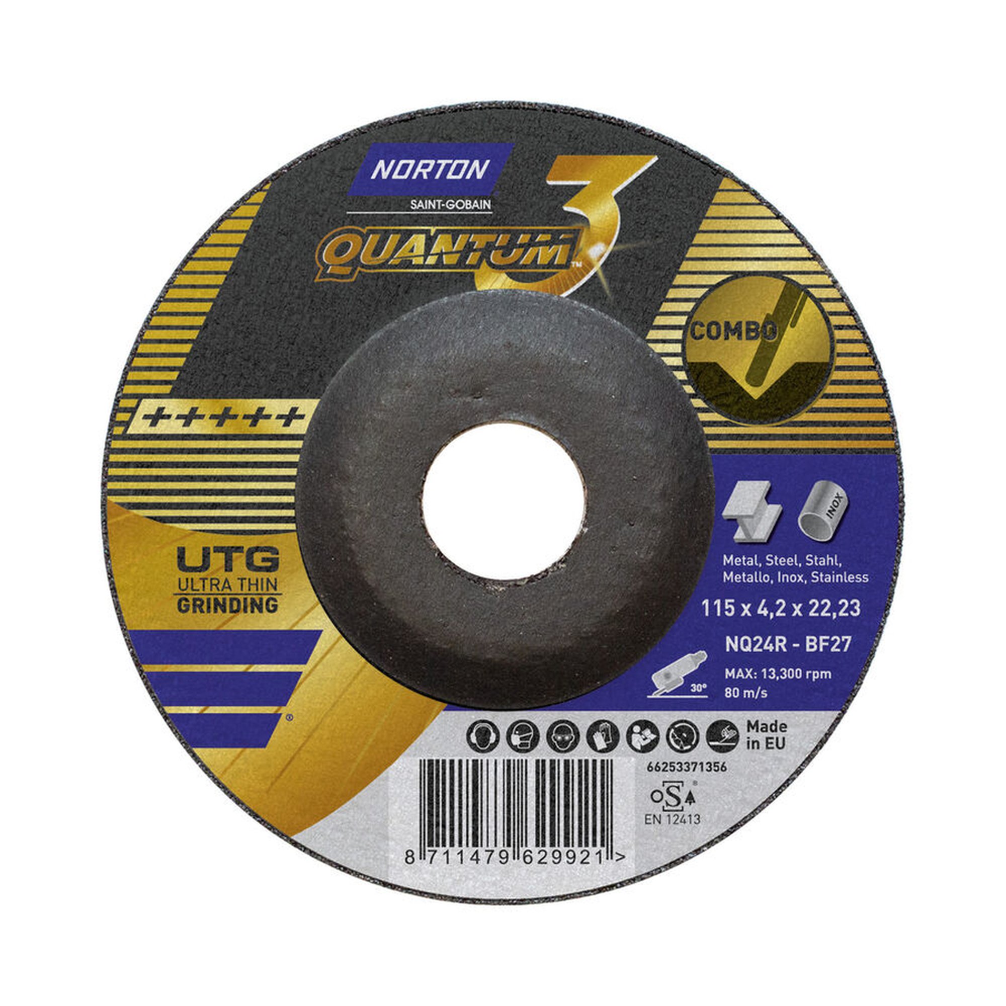 3000 x Norton Schruppscheibe gekröpft 115x4,2x22,23 NQ 24 R Quantum3 Hochleistung