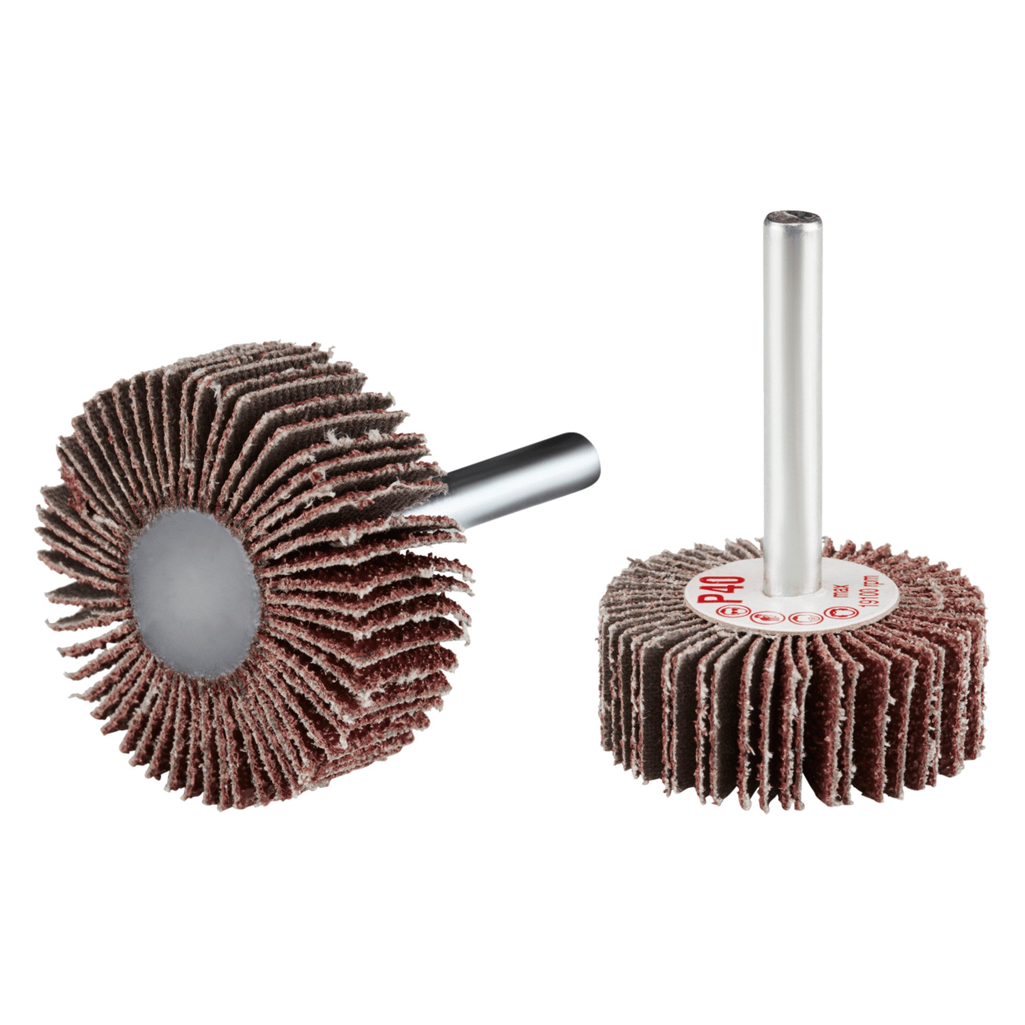 10 x RHODIUS Fächerschleifer Schleifmop FS Ø 40 mm Körnung 60