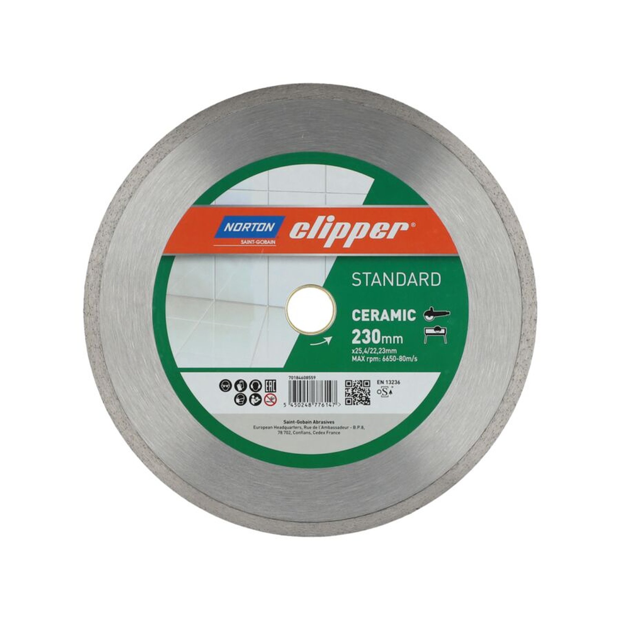 Norton Clipper Standard Ceramic Diamantscheibe 230x25.4mm für Keramik schneiden