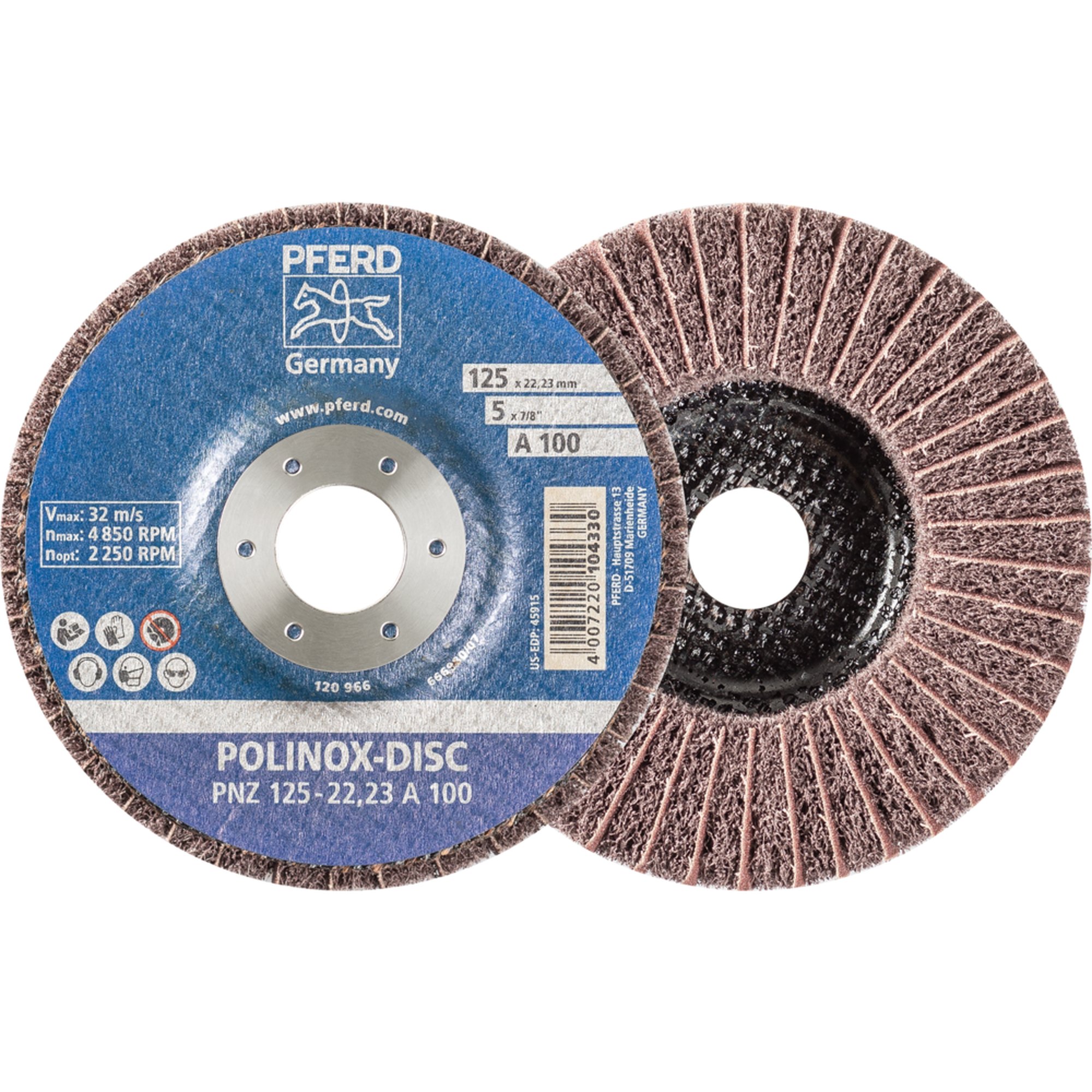 5 x PFERD POLINOX-Schleifdisc PNZ 125-22,23 A 100
