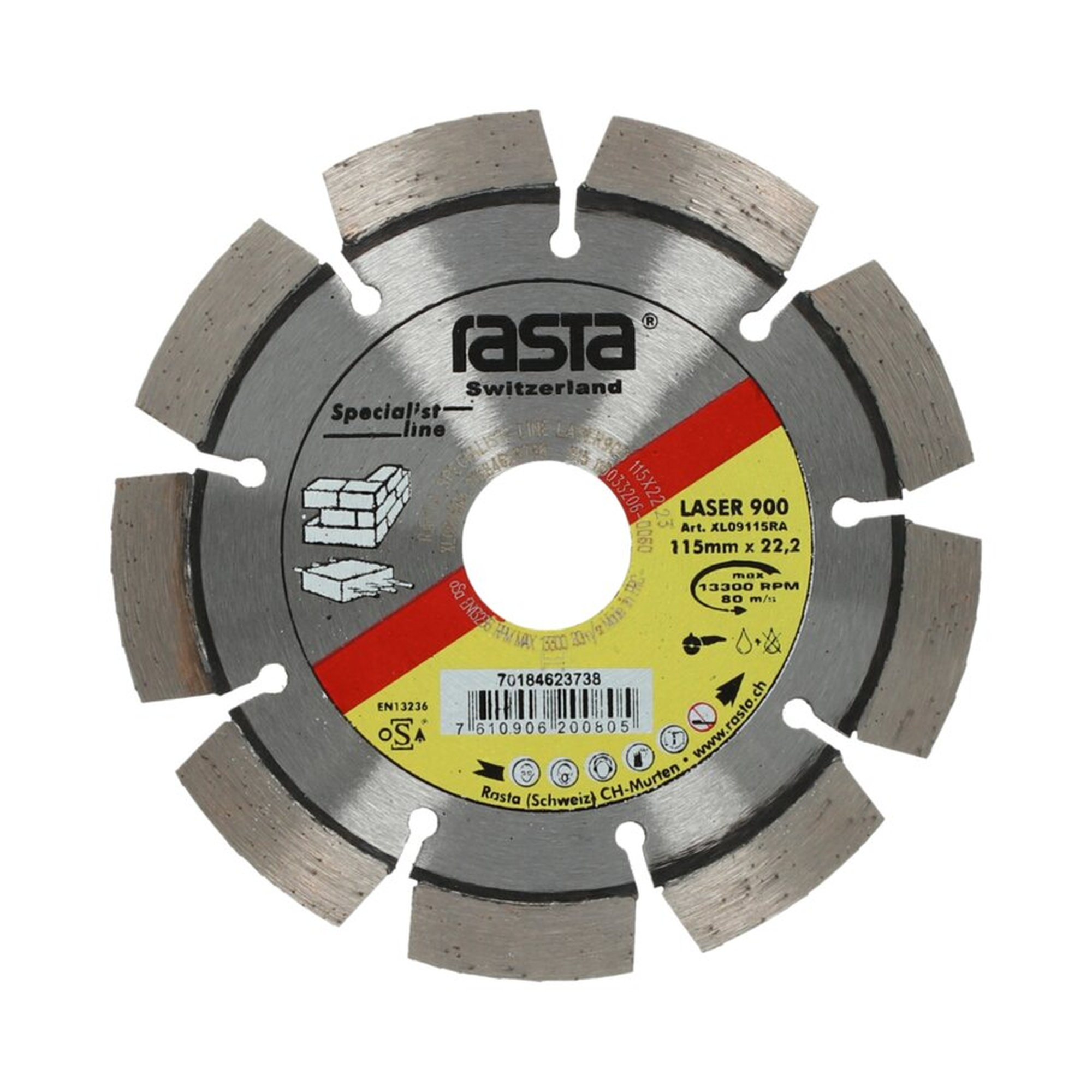 Norton Diamantscheibe 115x22.23mm Rasta LASER 900 - Hochwertige Trennscheibe