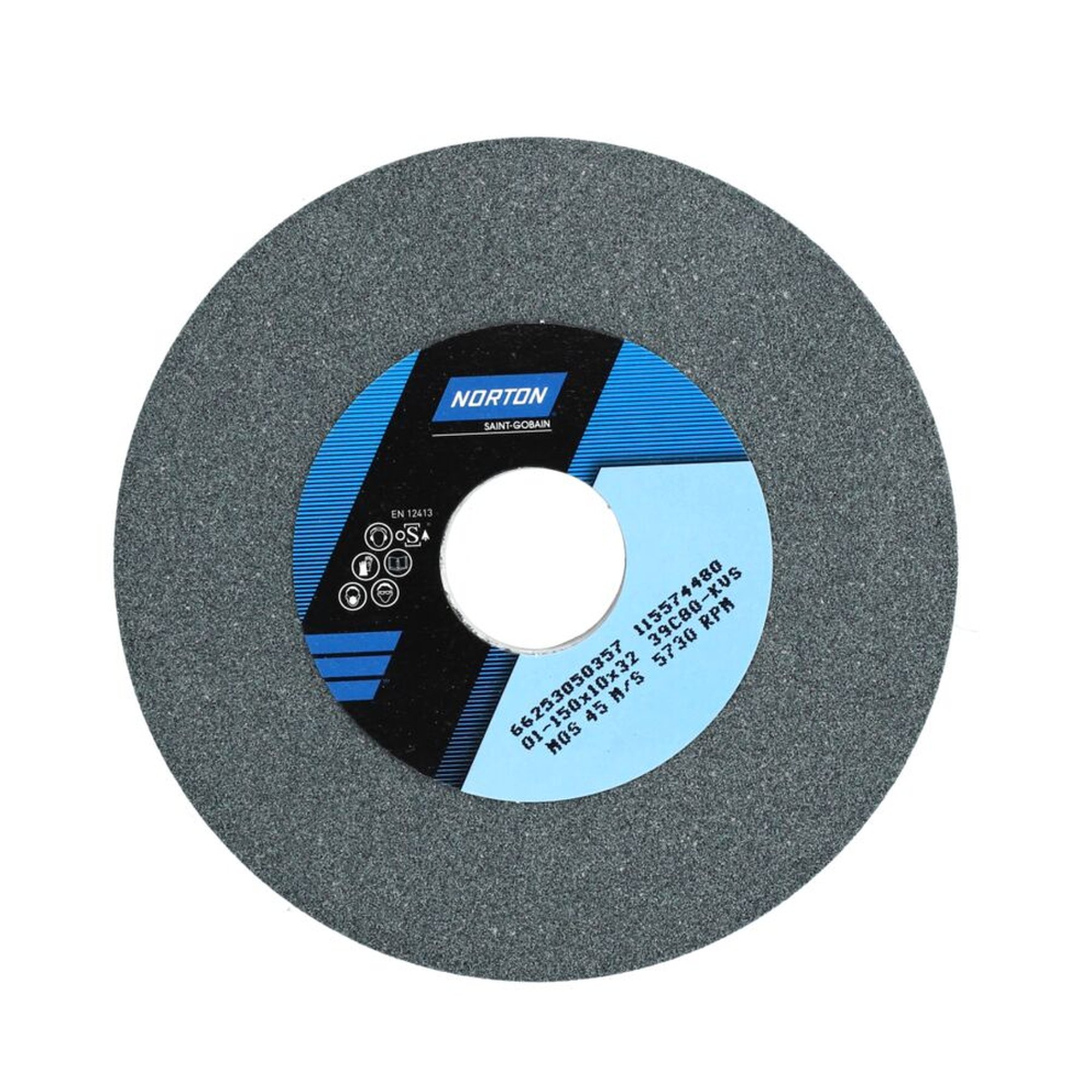 2 x Norton Schleifscheibe gerade 150x10x32 39C 80 KVS für präzises Schleifen