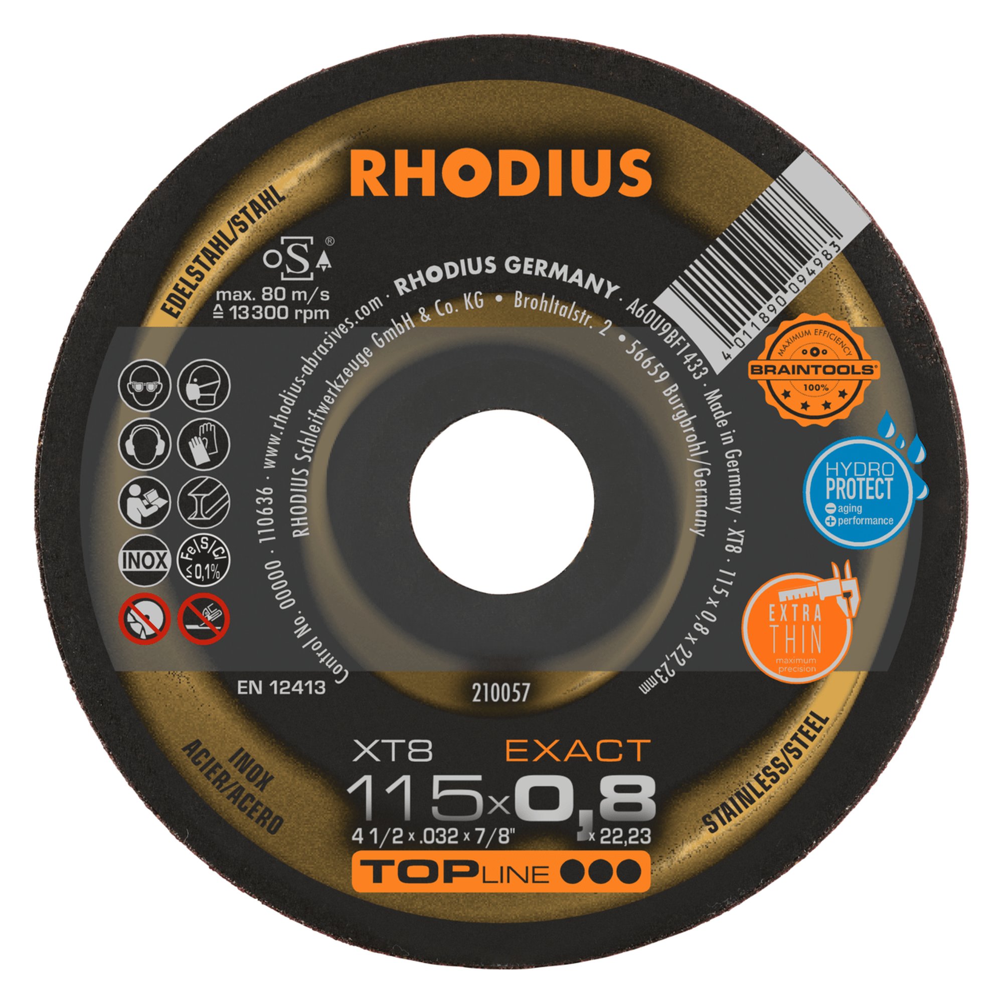 50 x RHODIUS Extradünne Trennscheibe XT8 EXACT Ø 115 mm