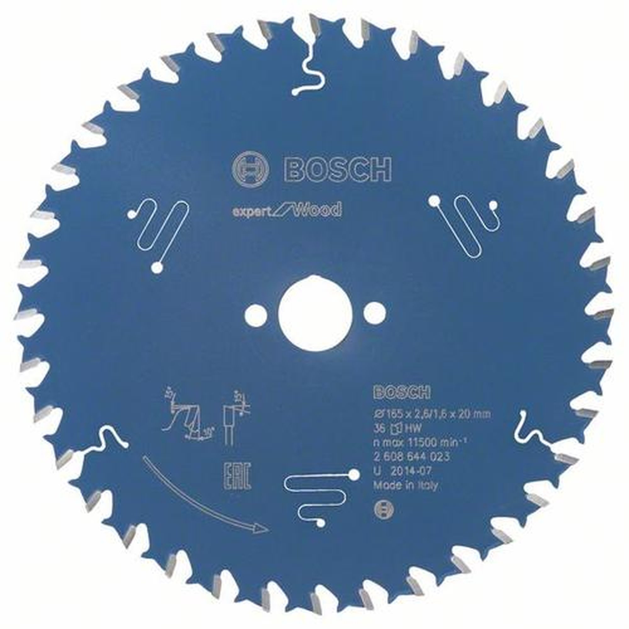 BOSCH Kreissägeblatt Expert für Holz, Ø 165 mm, 36 Zähne