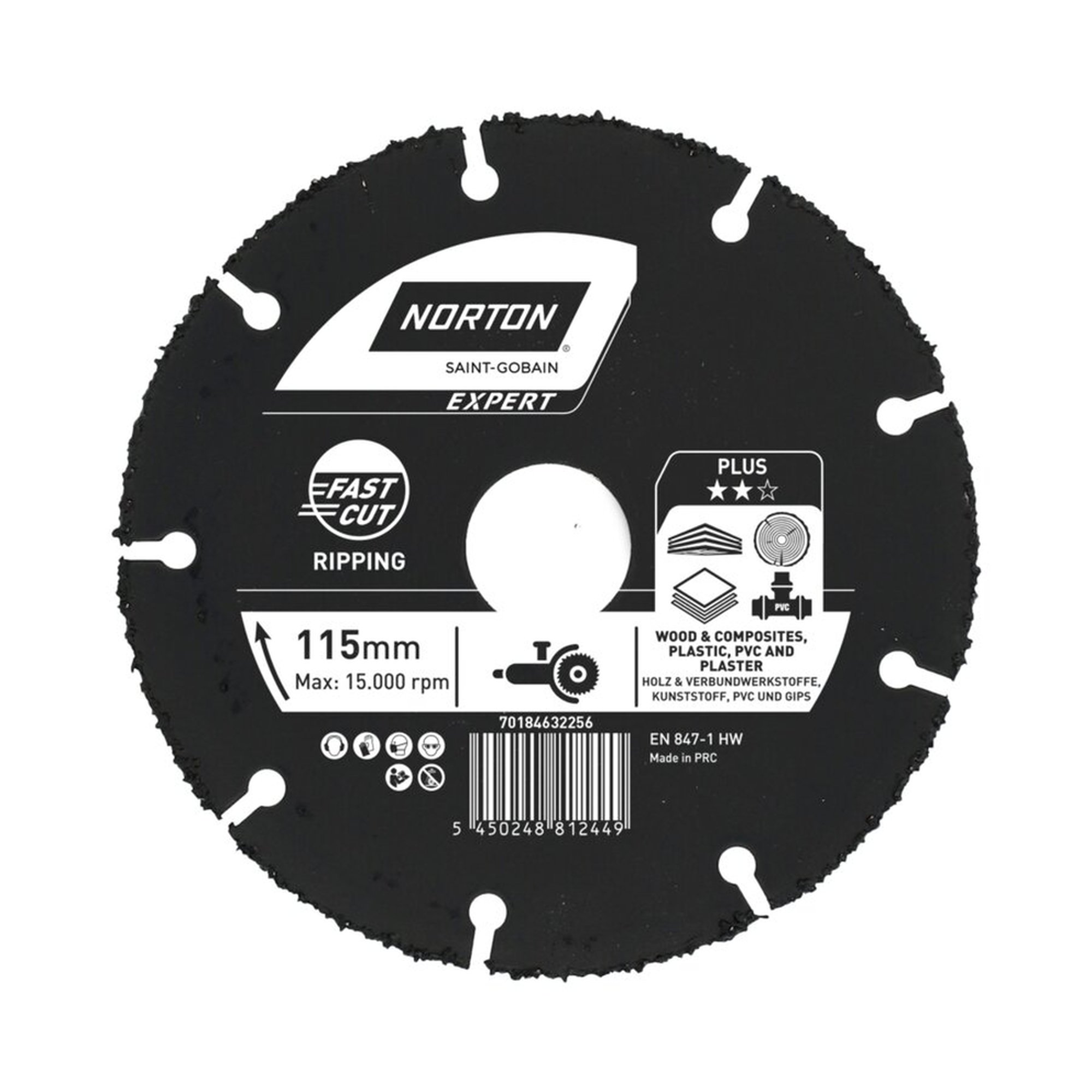 Norton EXPERT Diamantscheibe Mehrzweck 115x22.23mm für vielseitige Anwendungen