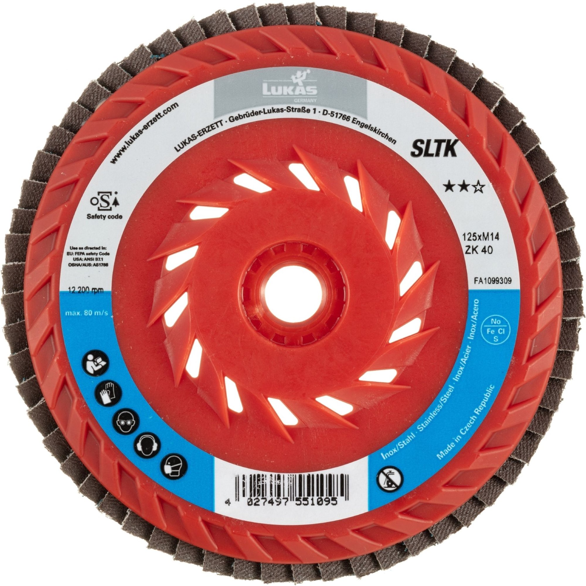 10x LUKAS Fächerscheibe Fächerscheiben Schleifscheibe SLTK Ø 115 mm mit Korn 60