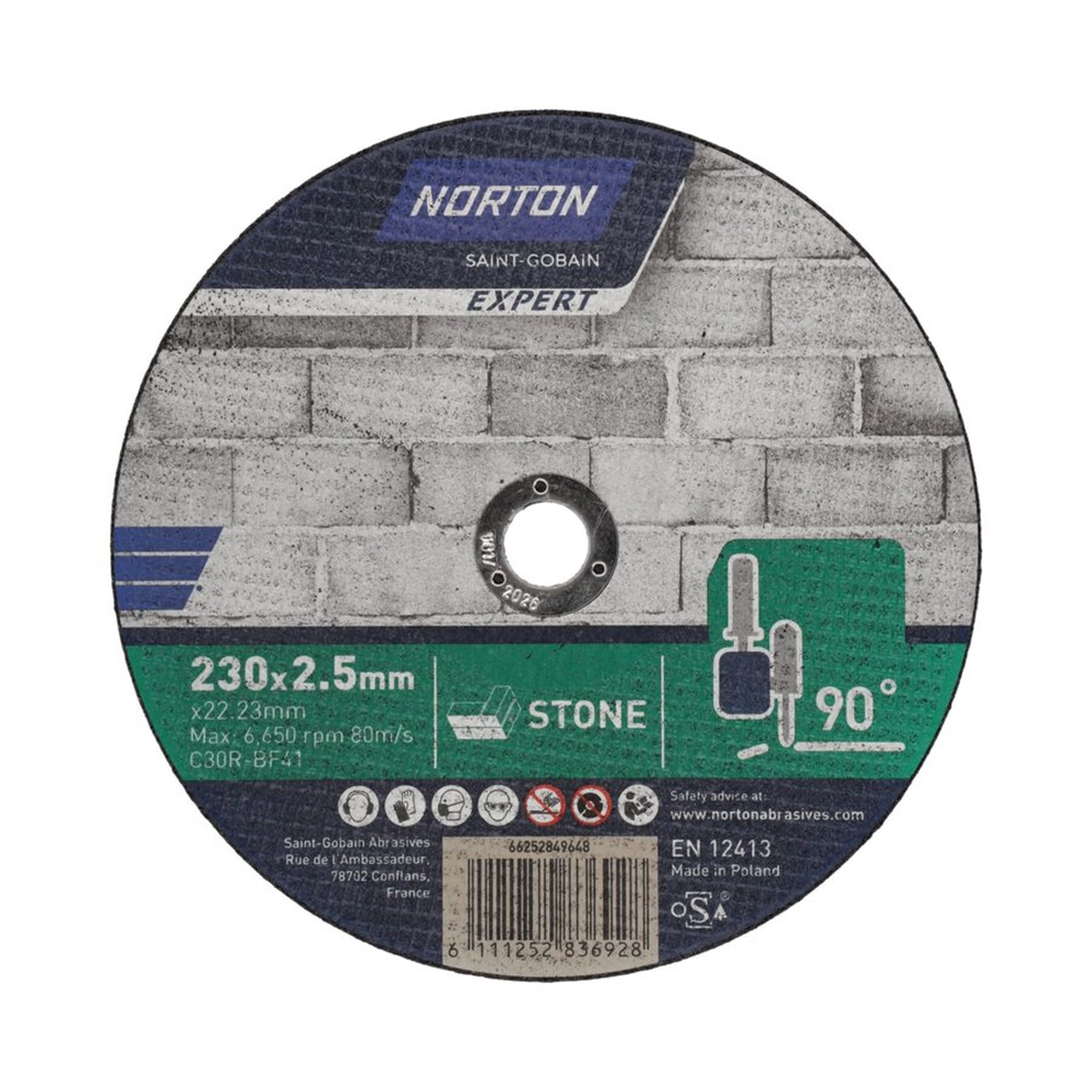 25 x Norton Trennscheibe für Stein EXPERT 230x2.5x22.23mm - Hochwertige Qualität