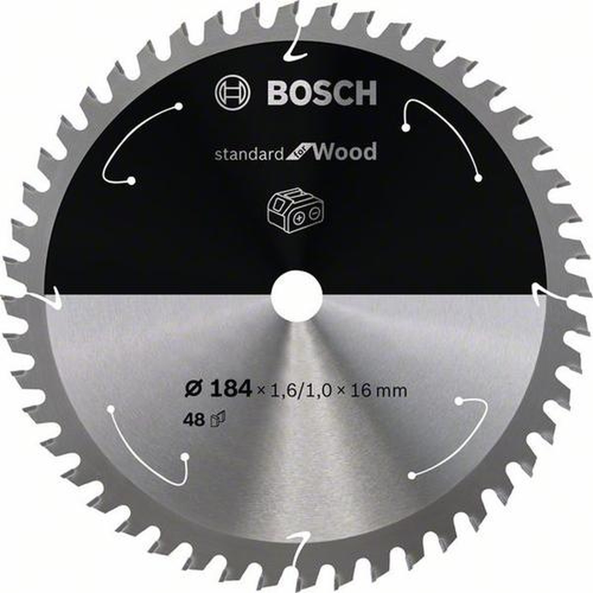 BOSCH Akku-Kreissägeblatt Standard für Holz, Ø 184 mm, 48 Zähne