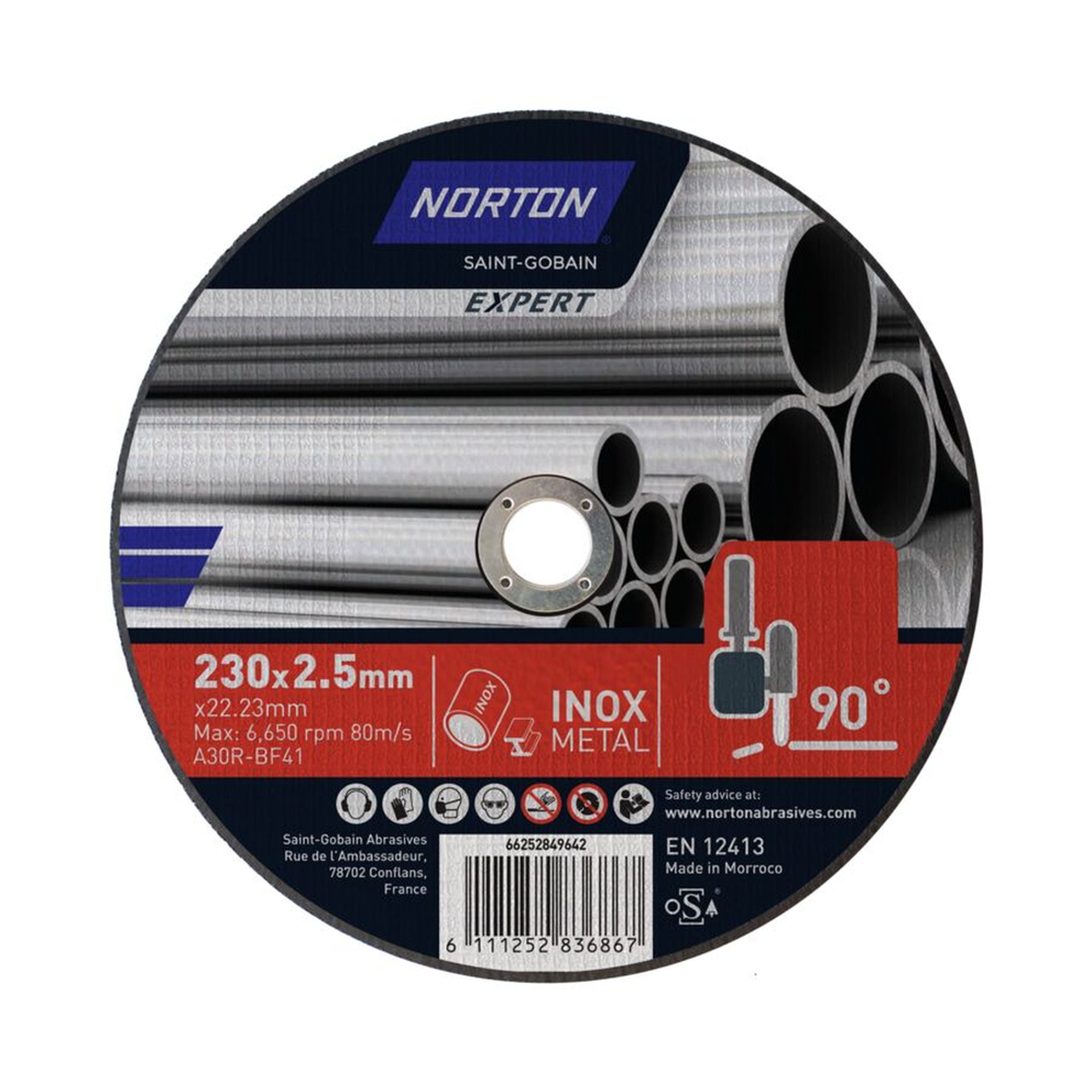 25 x Norton Trennscheibe für Metall/Inox 180x2.5x22.23mm - EXPERT Qualität