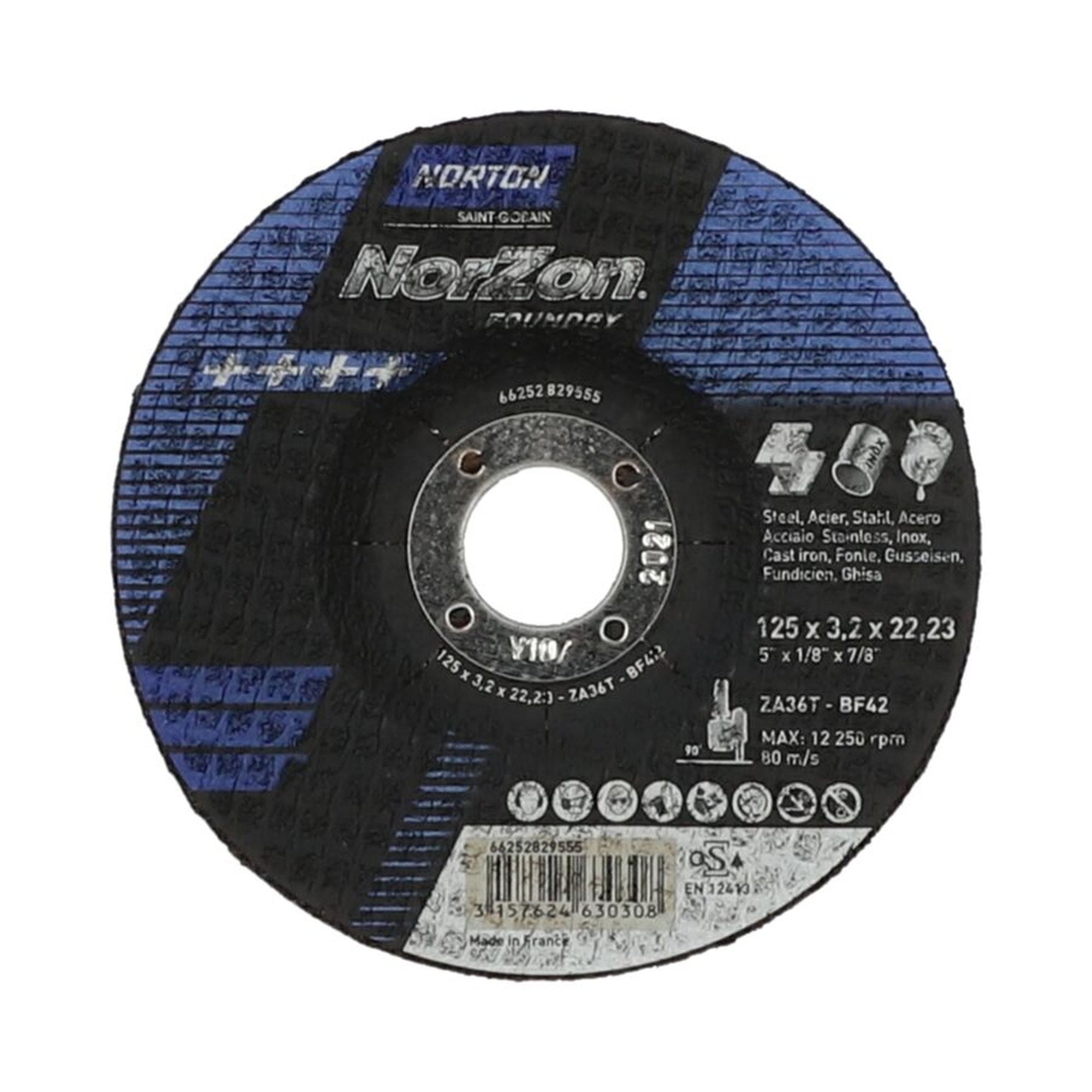 25 x Norton Trennscheibe gekröpft für Winkelschleifer Gusseisen 125x3.2x22.23mm