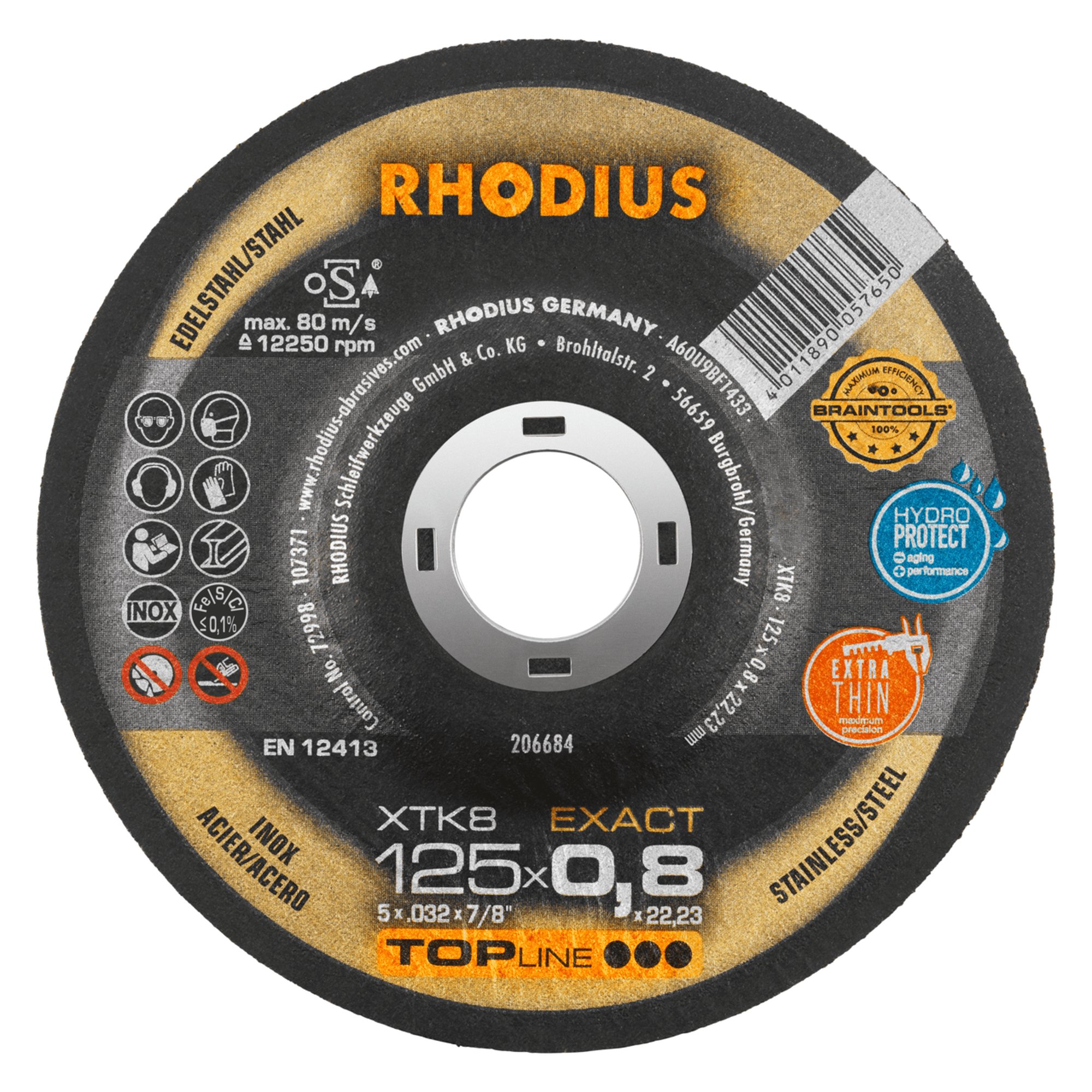 50 x RHODIUS Extradünne Trennscheibe XTK8 EXACT Ø 125 mm