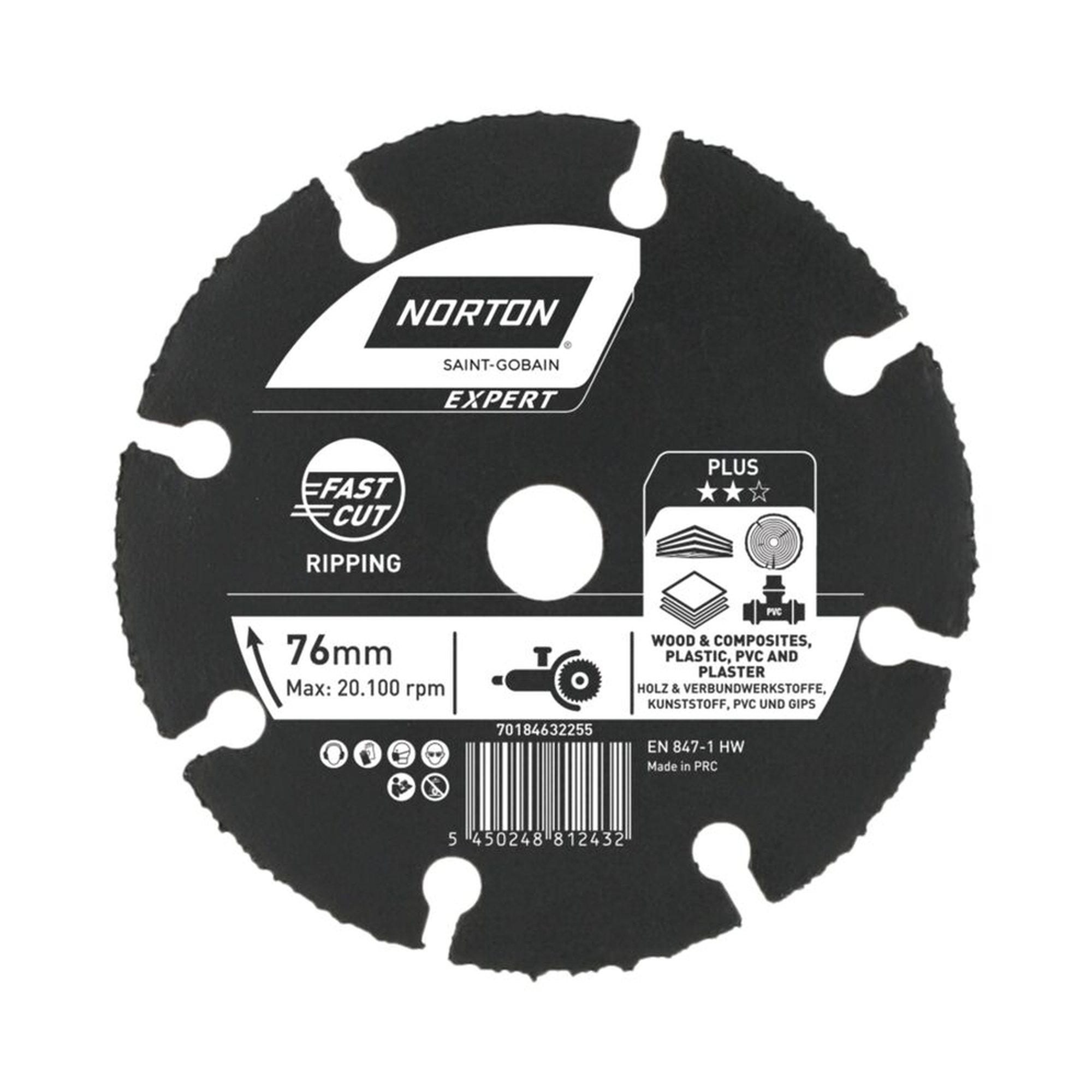 Norton EXPERT Diamantscheibe Mehrzweck 76x10mm für vielseitige Anwendungen