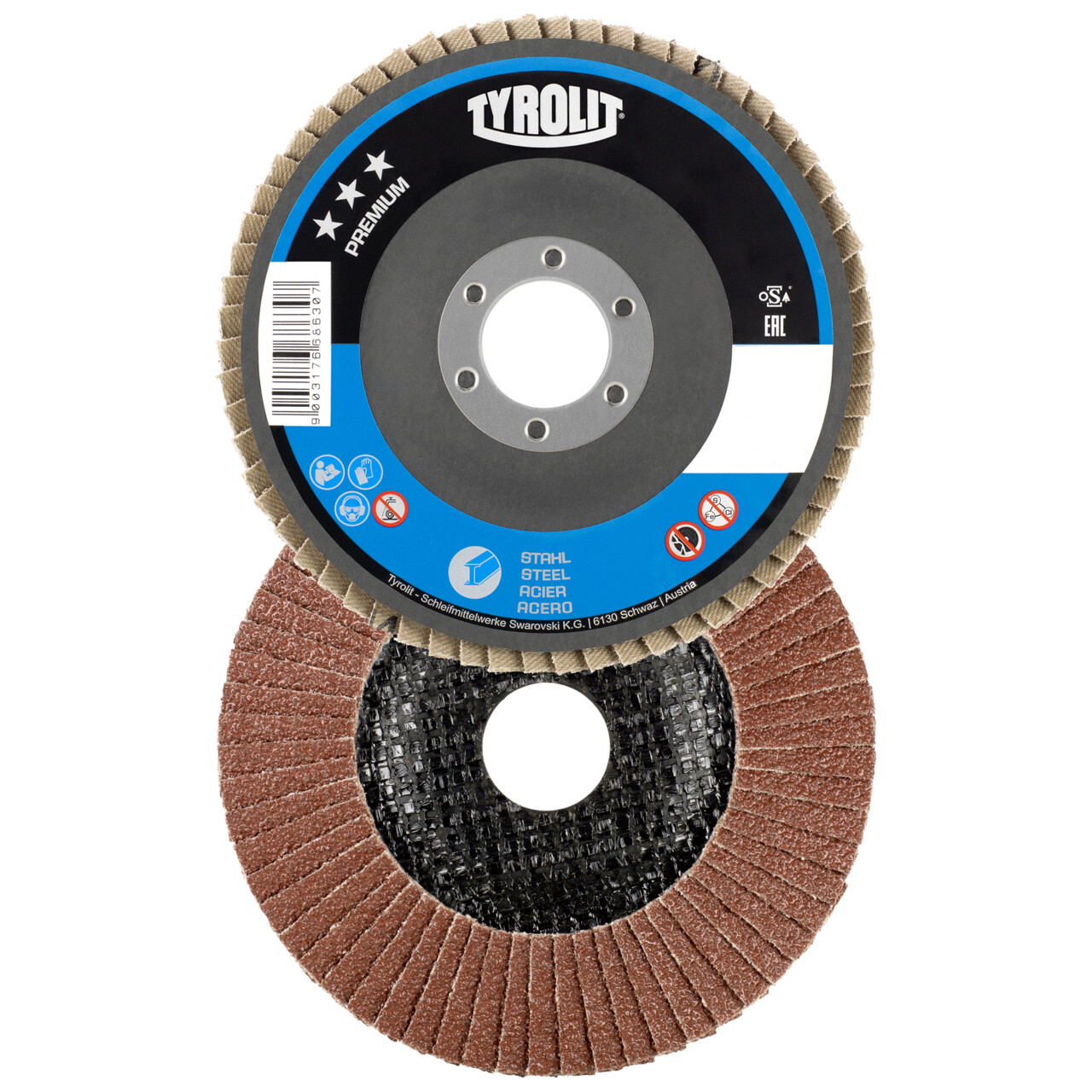 10x Tyrolit Fächerscheibe gekröpft 125x22,2 mm A60 PREMIUM Stahl