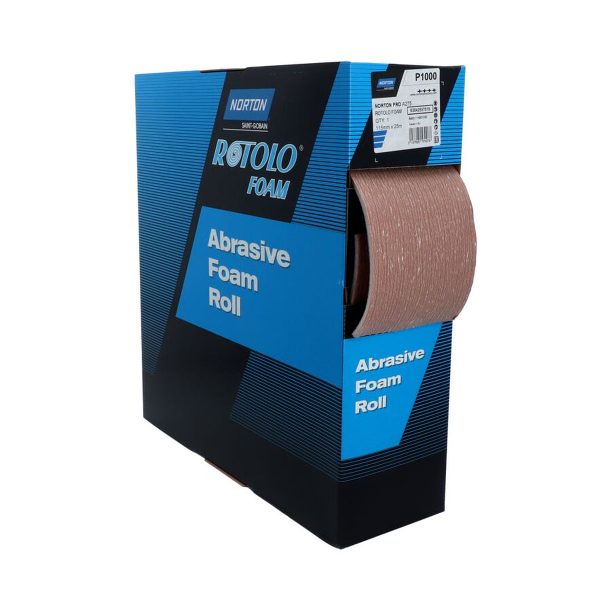 2 x Norton Schleifrolle Schleifpapier 115 mm x 25 m A275 1000 Weiß, hochwertige Qualität