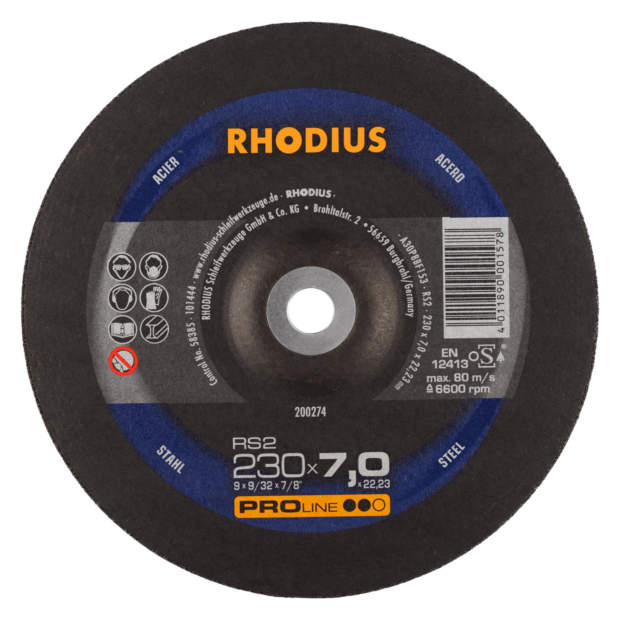 10 x RHODIUS Schruppscheibe RS2 Ø 230 mm