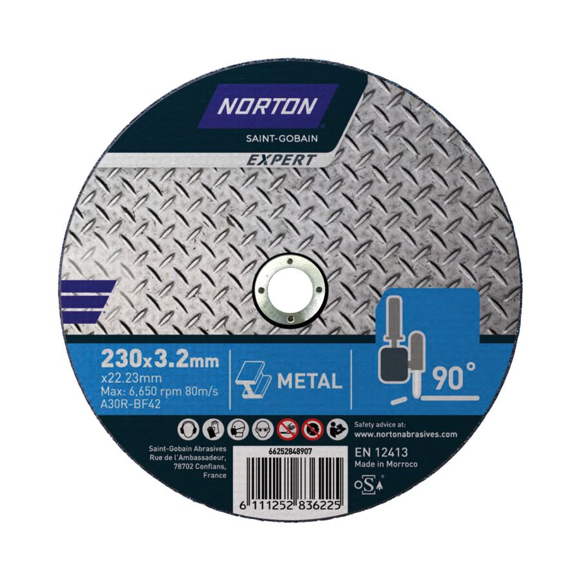 25 x Norton EXPERT Gekröpfte Trennscheibe für Metall 230x3.2x22.23mm