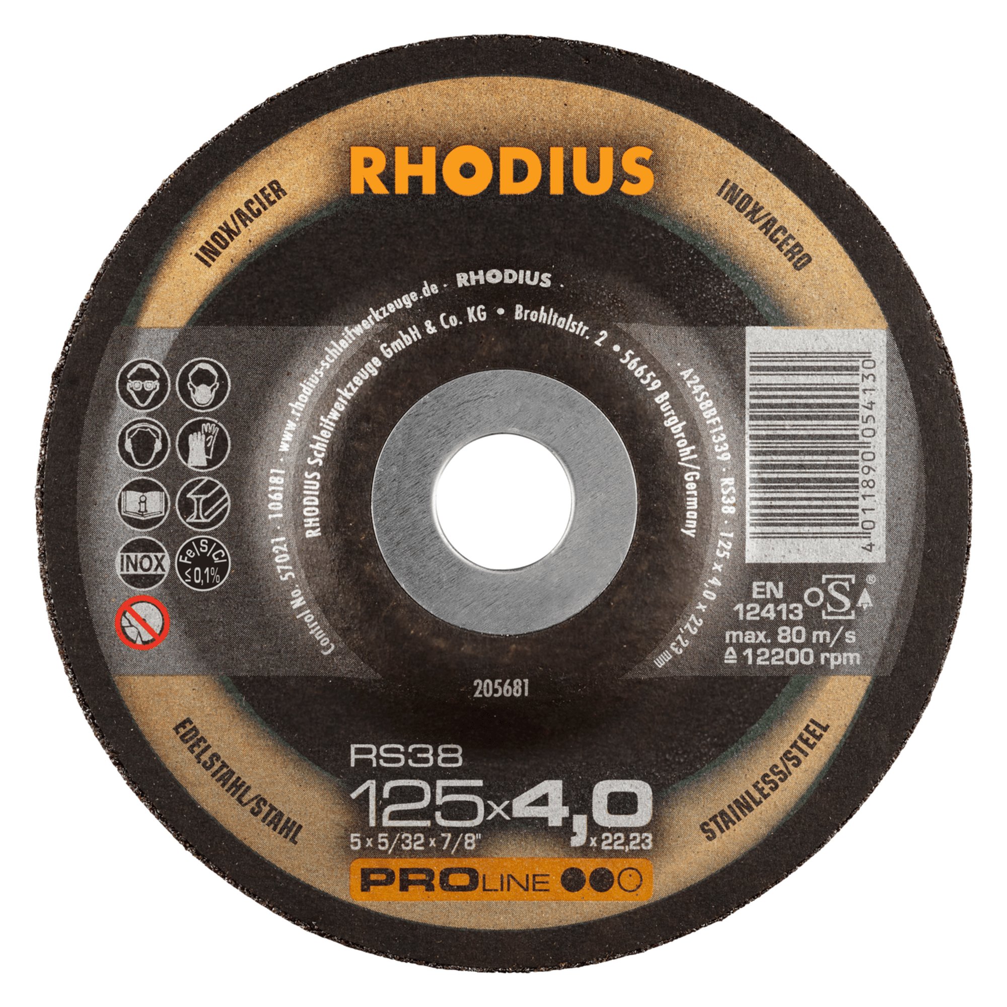 25 x RHODIUS Schruppscheibe RS38 Ø 125 mm