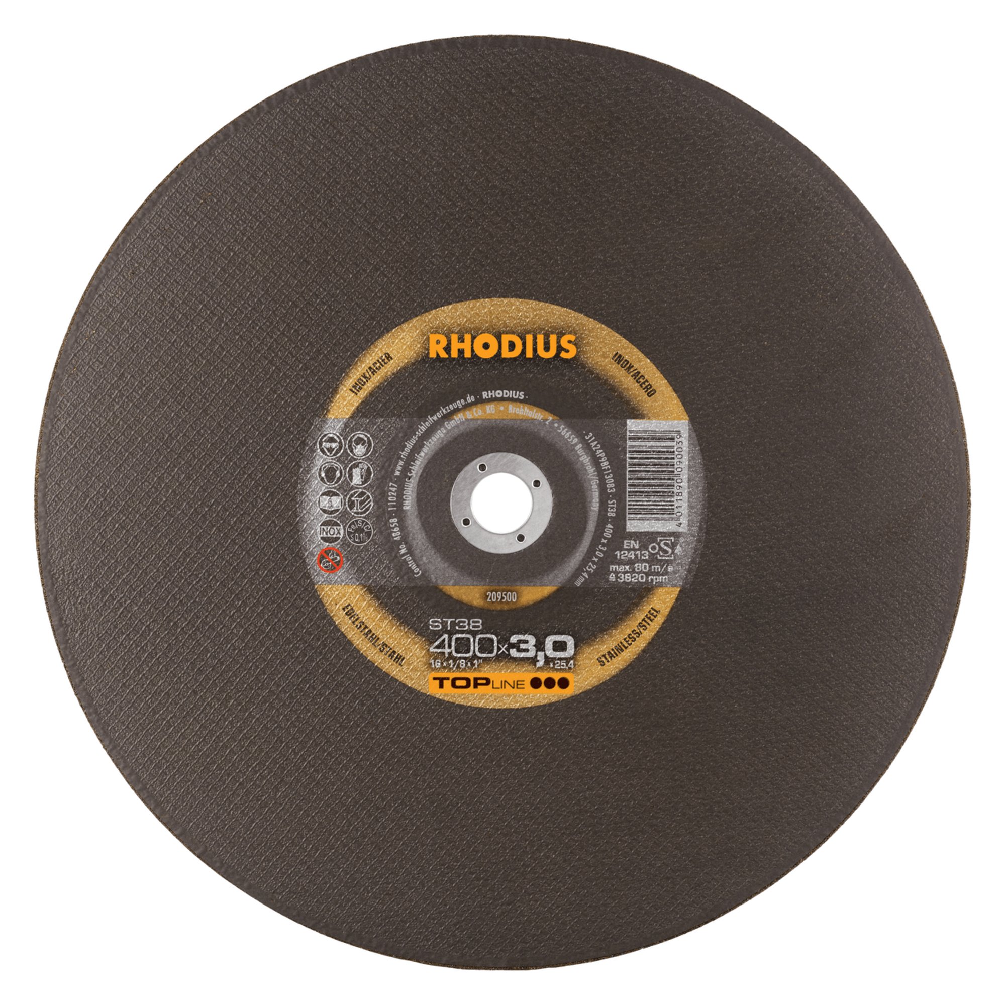 10 x RHODIUS Stationäre Trennscheibe ST38 Ø 400 mm