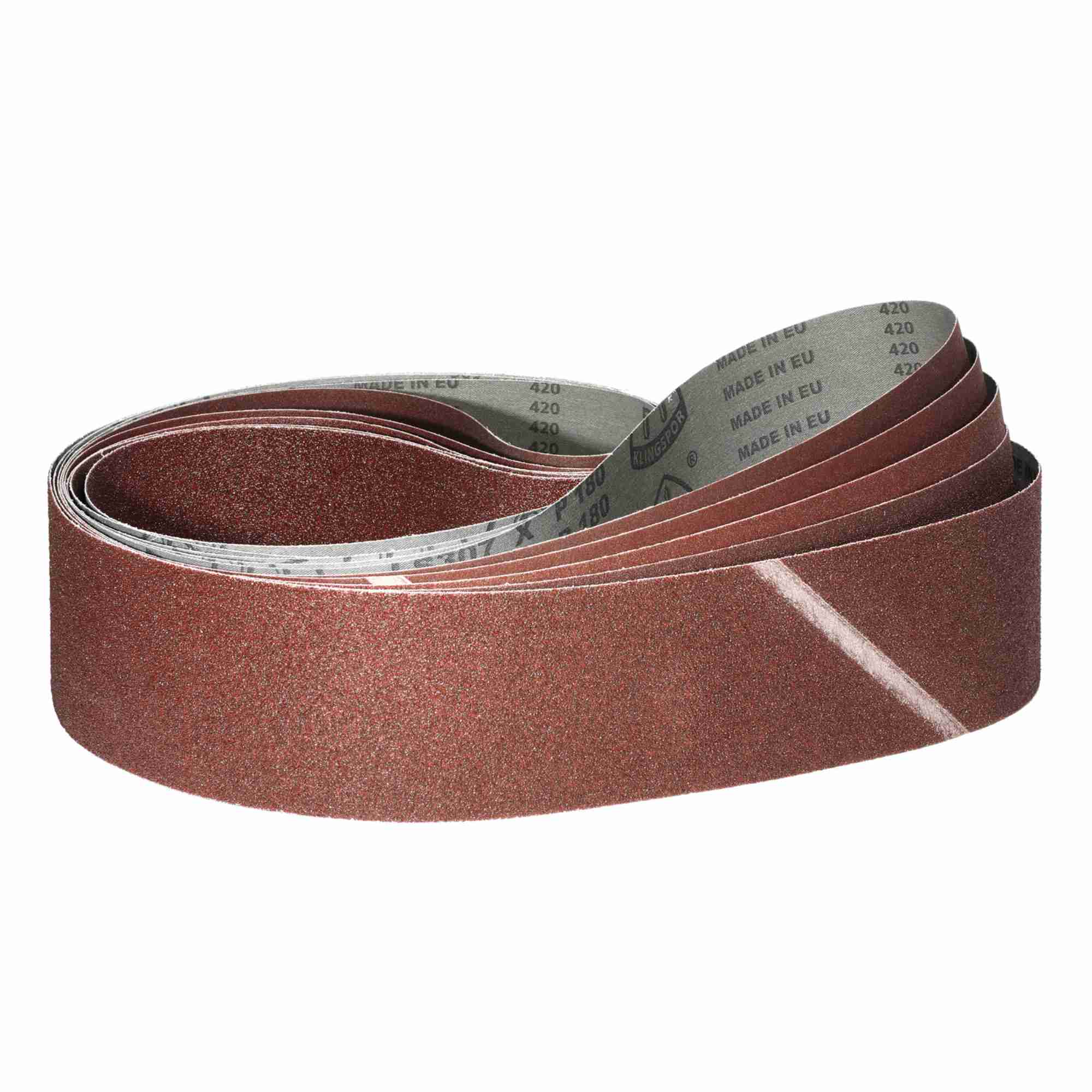 Klingspor Schleifband Profi-Set Korund | gemischte Körnungen 40/60/80/120/180 für Bandschleifer | Alle Maße wählbar