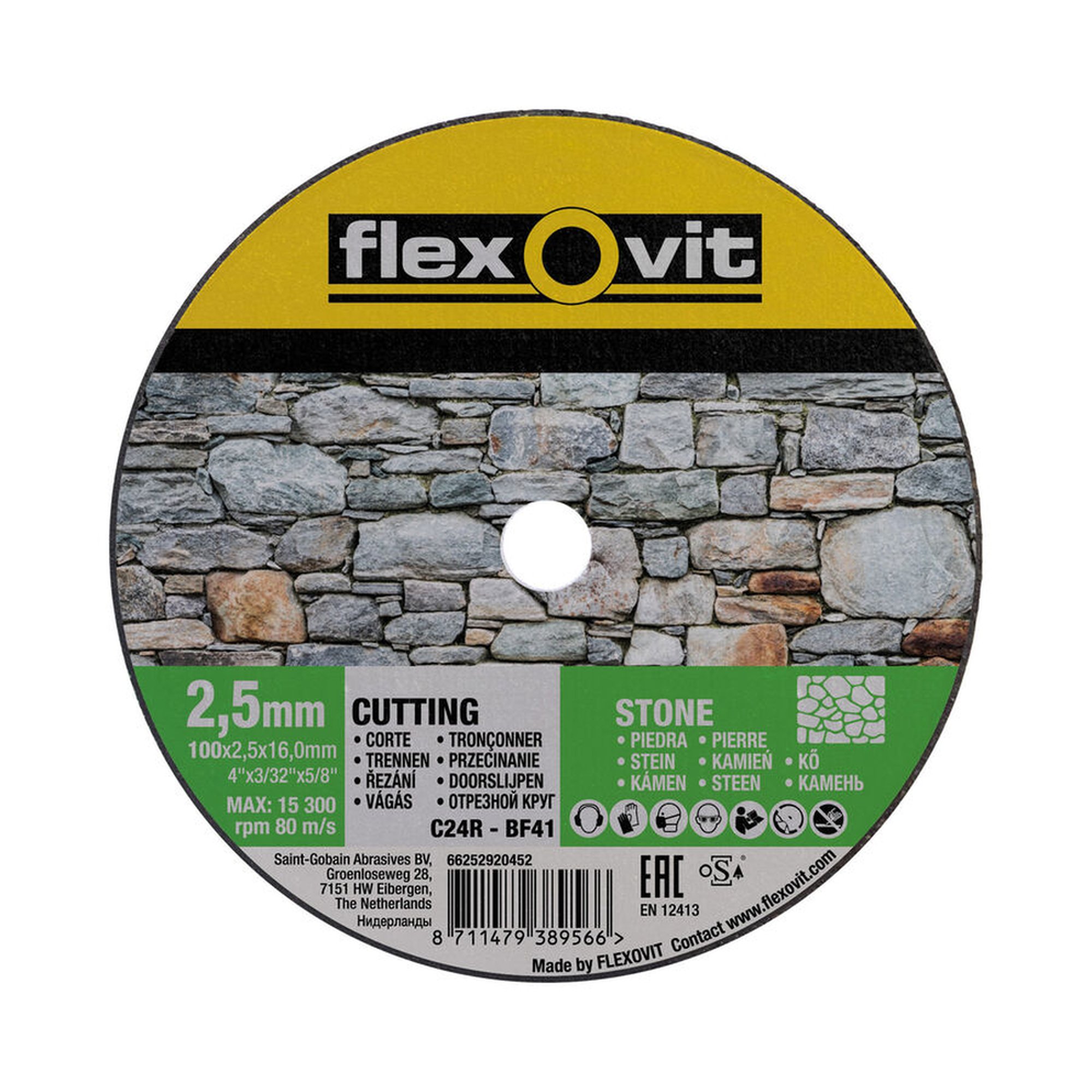 25 x Norton Trennscheibe für Stein Flexovit 100x2.5x16mm - Hochwertige Qualität