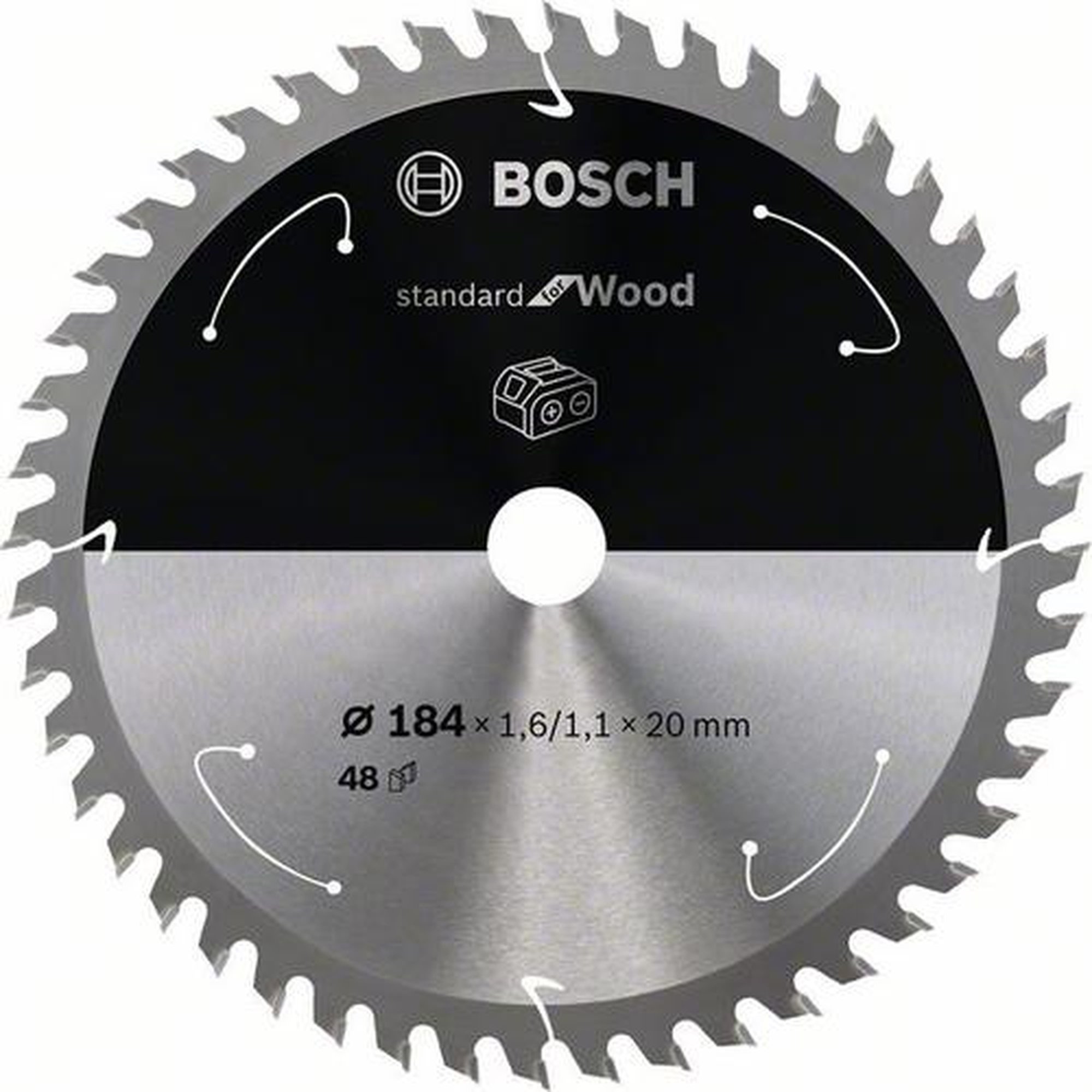 BOSCH Akku-Kreissägeblatt Standard für Holz, Ø 184 mm, 48 Zähne
