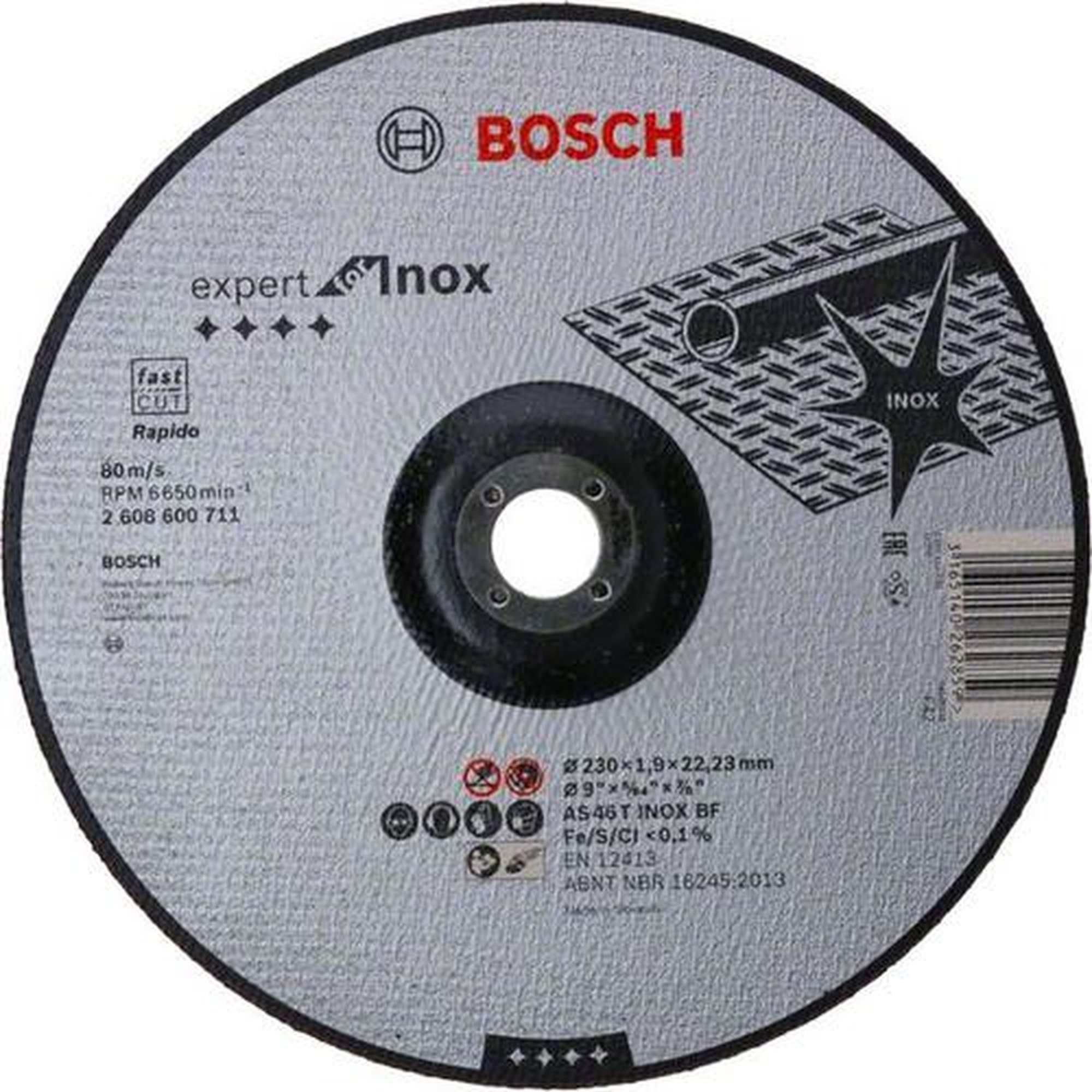 25x BOSCH Trennscheibe gekröpft Expert für Edelstahl - Rapido AS 46 T INOX BF, Ø 230 x 1,9 mm