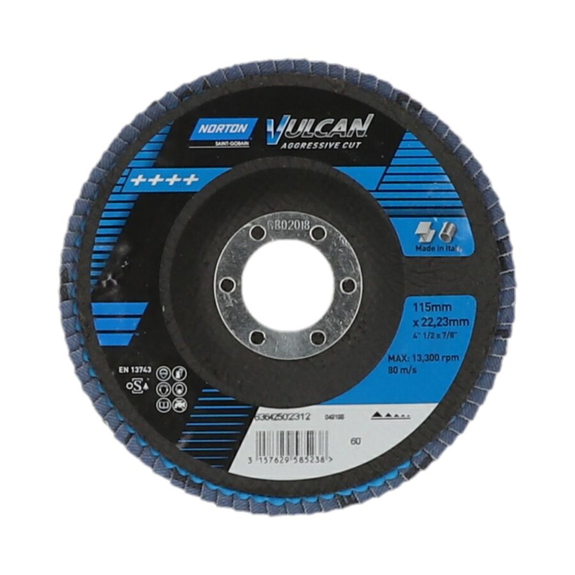 10 x Norton VULCAN R842 Fächerschleifscheiben | 115x22mm | Korn 60 | Schleifen