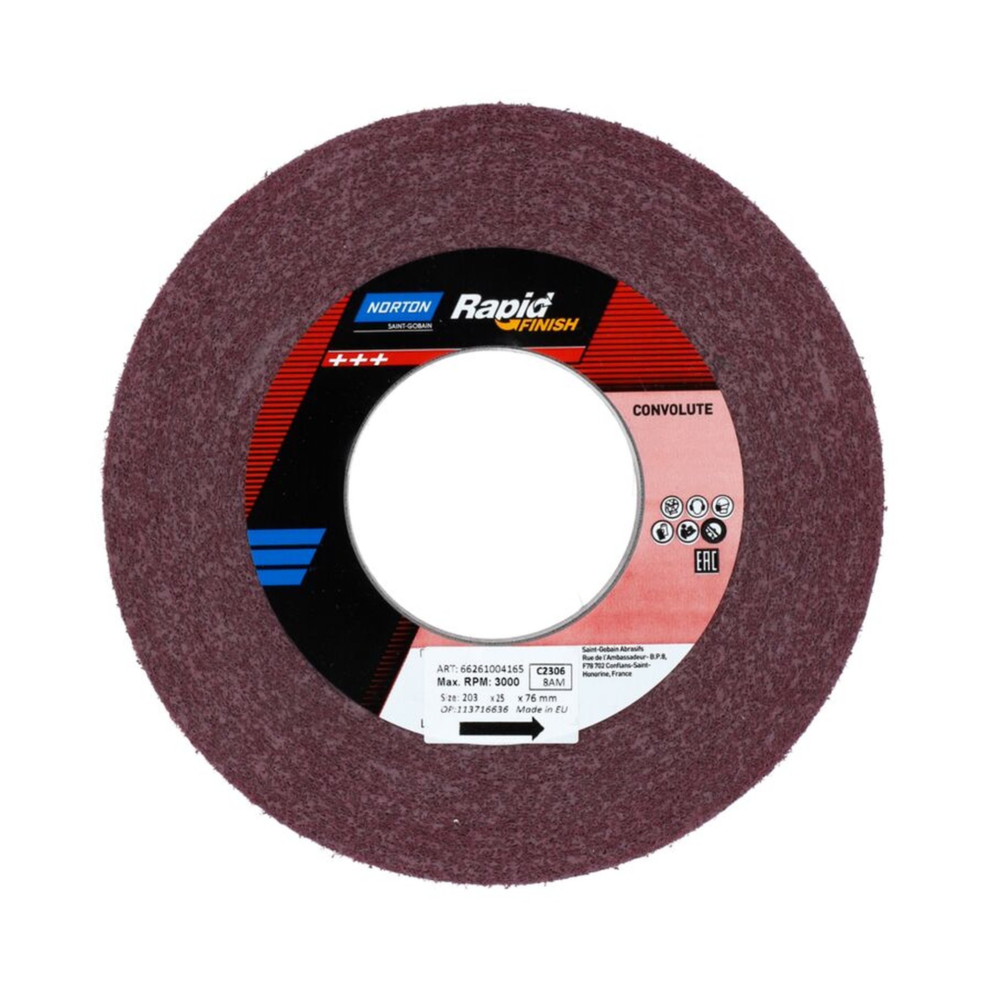 3 x Norton Gewickelte Kompaktscheibe Rapid Finish Series 4000 C2306, 115mm, 3er-Pack