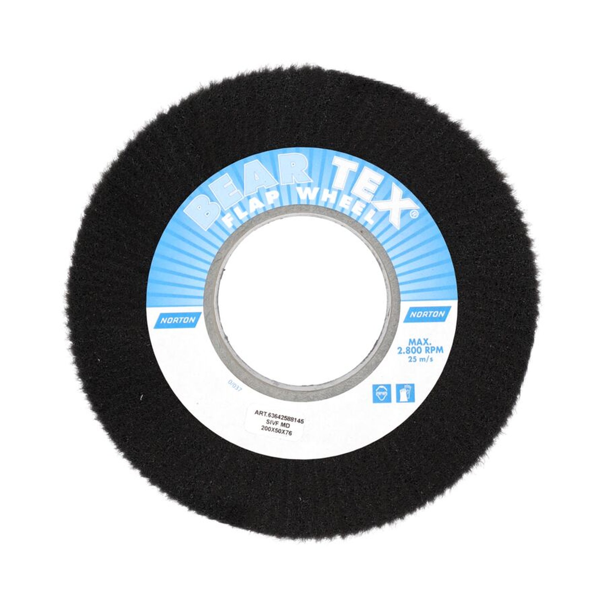 Norton Fächerschleifer Schleifmop mit Flansch 200x50x76 Sehr Fein S F4501