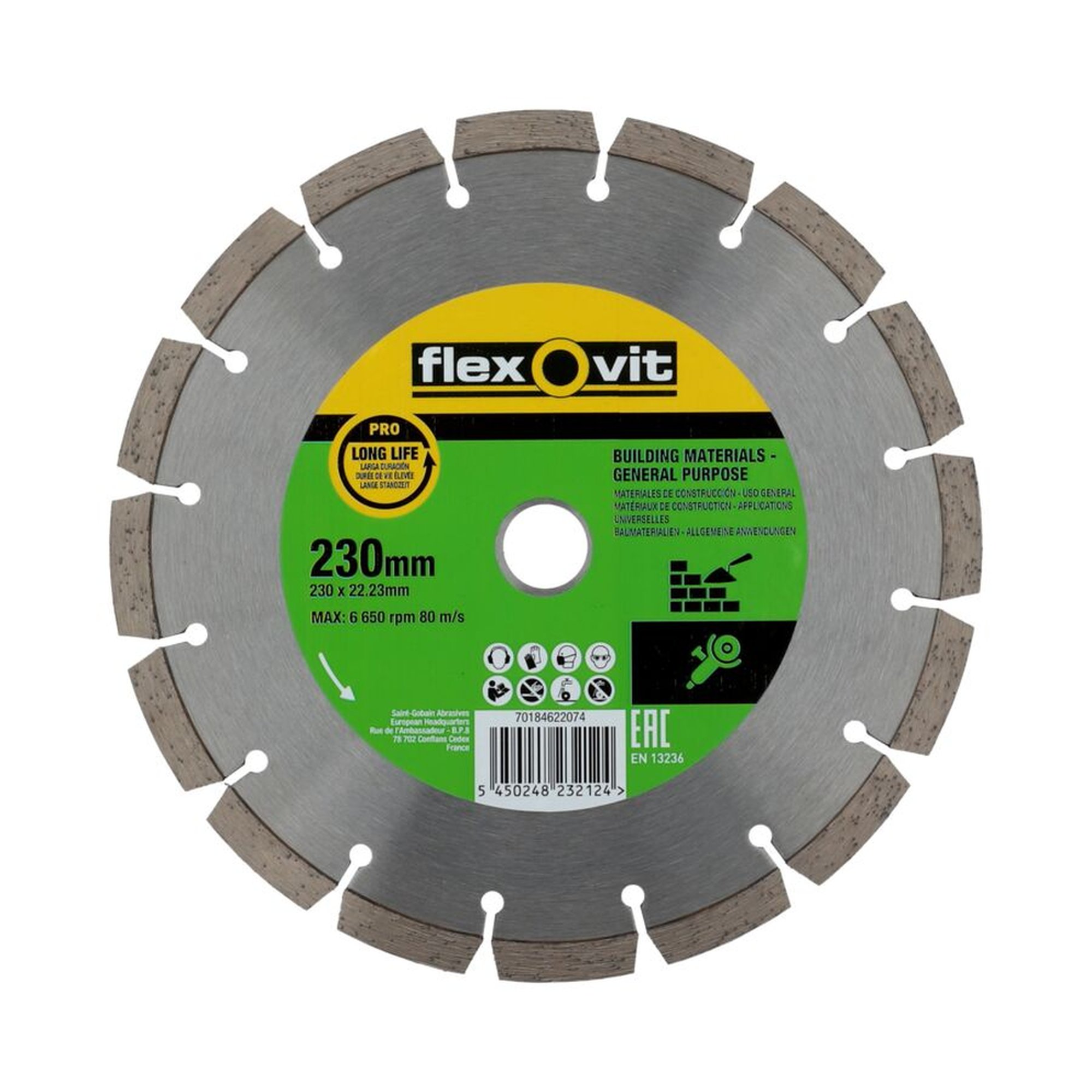 Diamantscheibe 230x22.23mm Flexovit MERCHANDISING SR PRO für Winkelschleifer