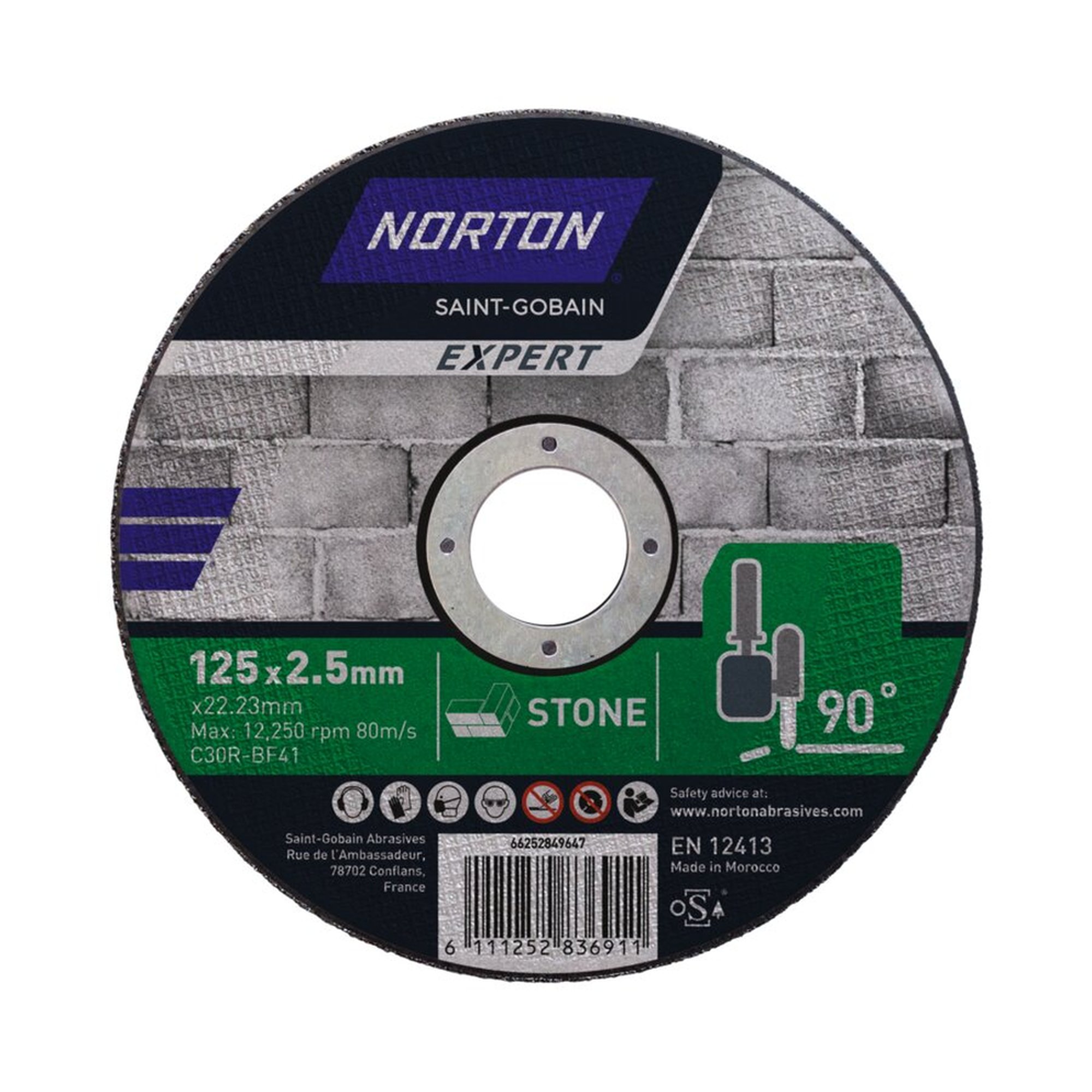 25 x Norton Trennscheibe für Stein EXPERT 115x2.5x22.23mm - Hochwertige Qualität