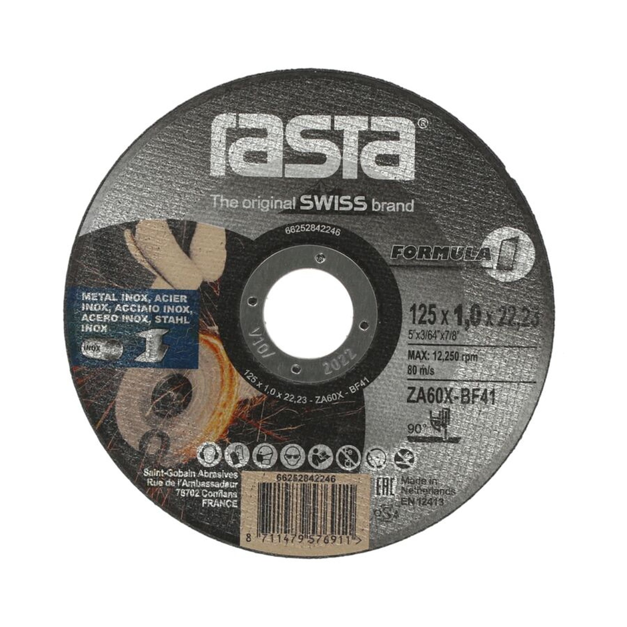 2000 x Norton ultradünne Trennscheibe für Inox 125x1x22.23mm Rasta FORMULA 1