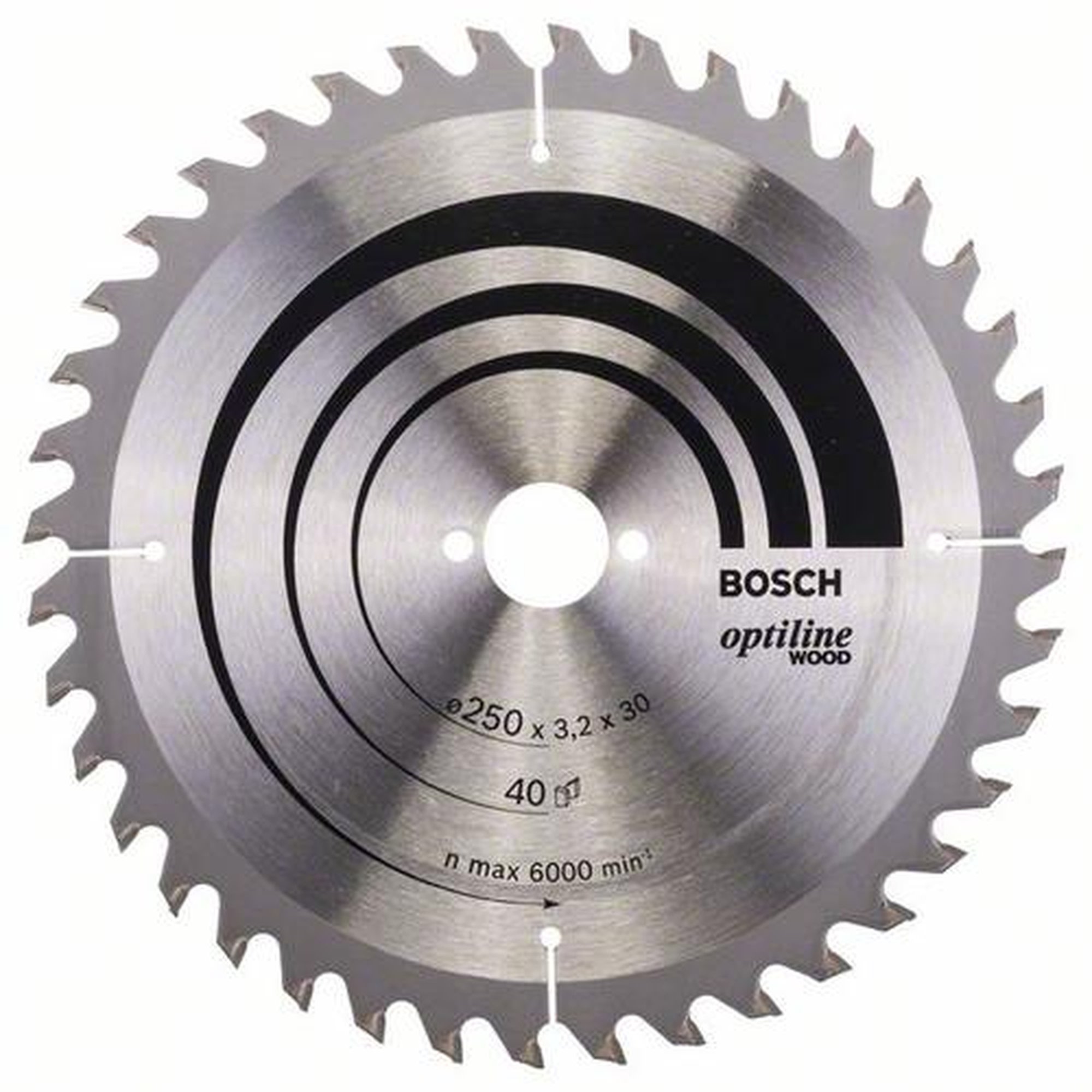 BOSCH Kreissägeblatt Optiline Holz für Tischkreissägen, Ø 250 mm, 40 Zähne