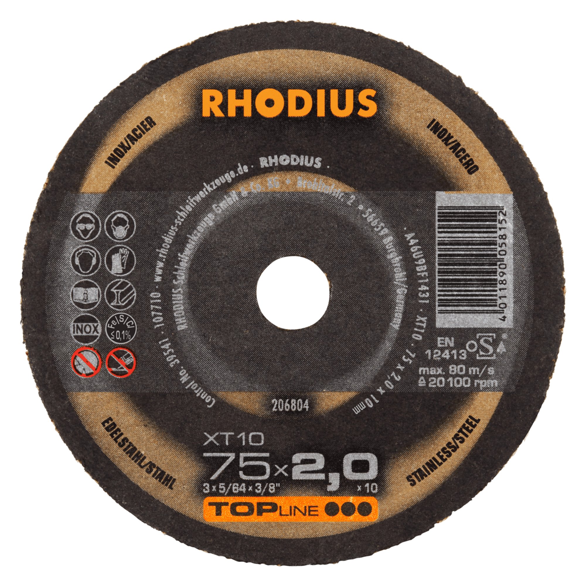 25 x RHODIUS Extradünne Mini Trennscheibe XT10 MINI Ø 75 mm