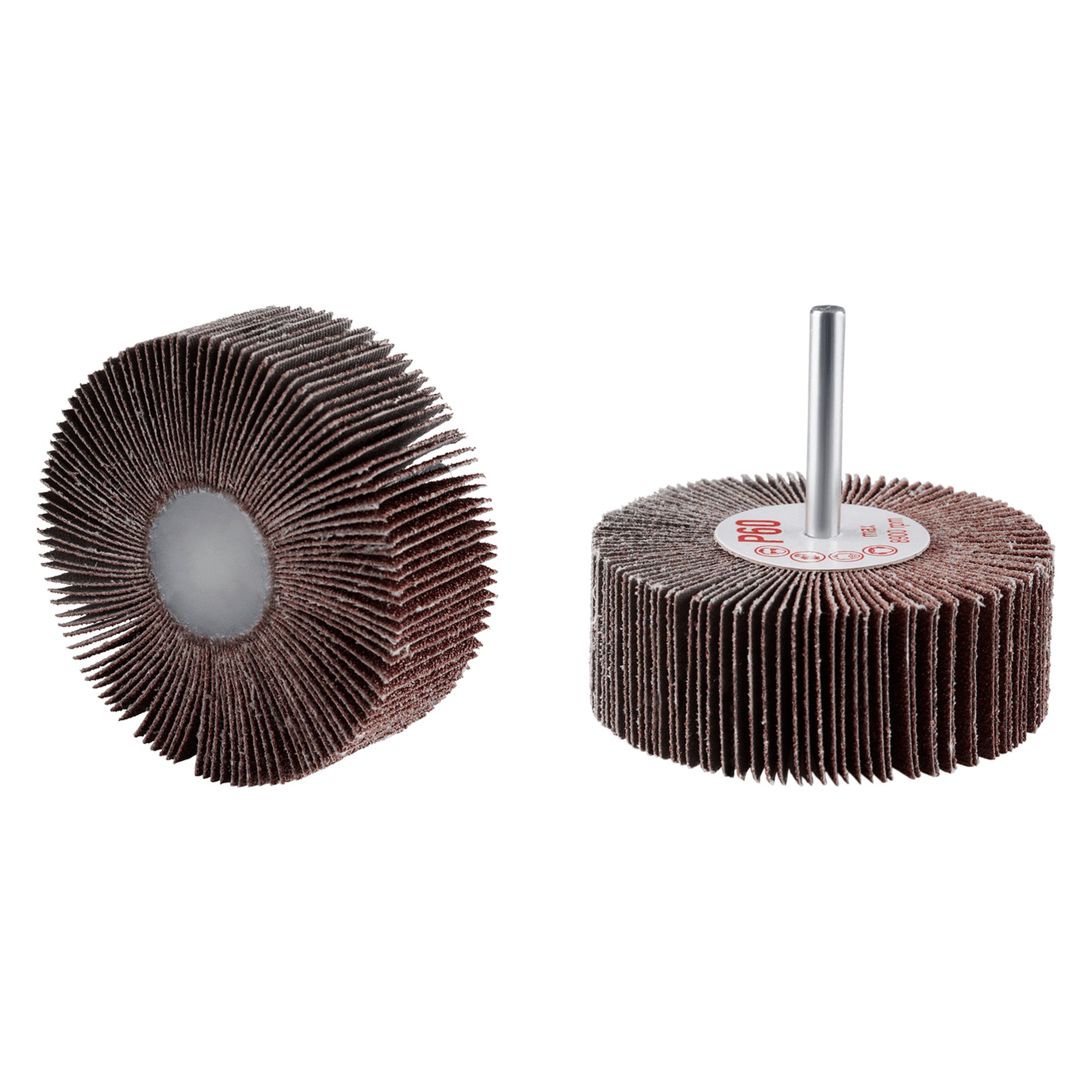 10 x RHODIUS Fächerschleifer Schleifmop FS Ø 80 mm Körnung 80