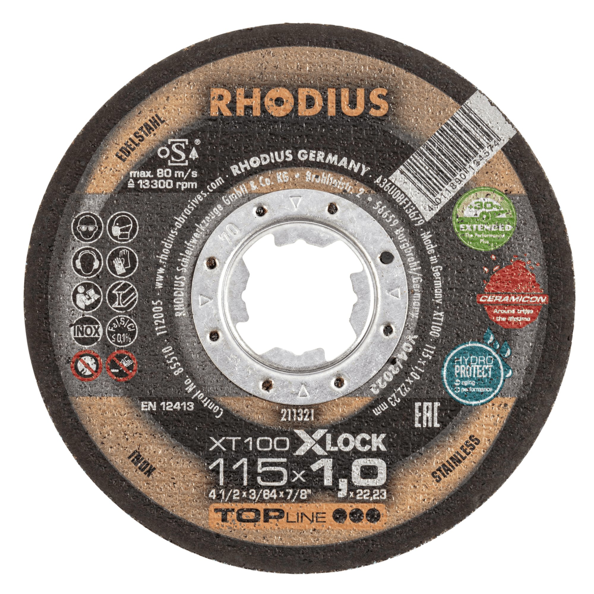 25 x RHODIUS Extradünne Trennscheibe XT100 EXTENDED X-LOCK Ø 115 mm