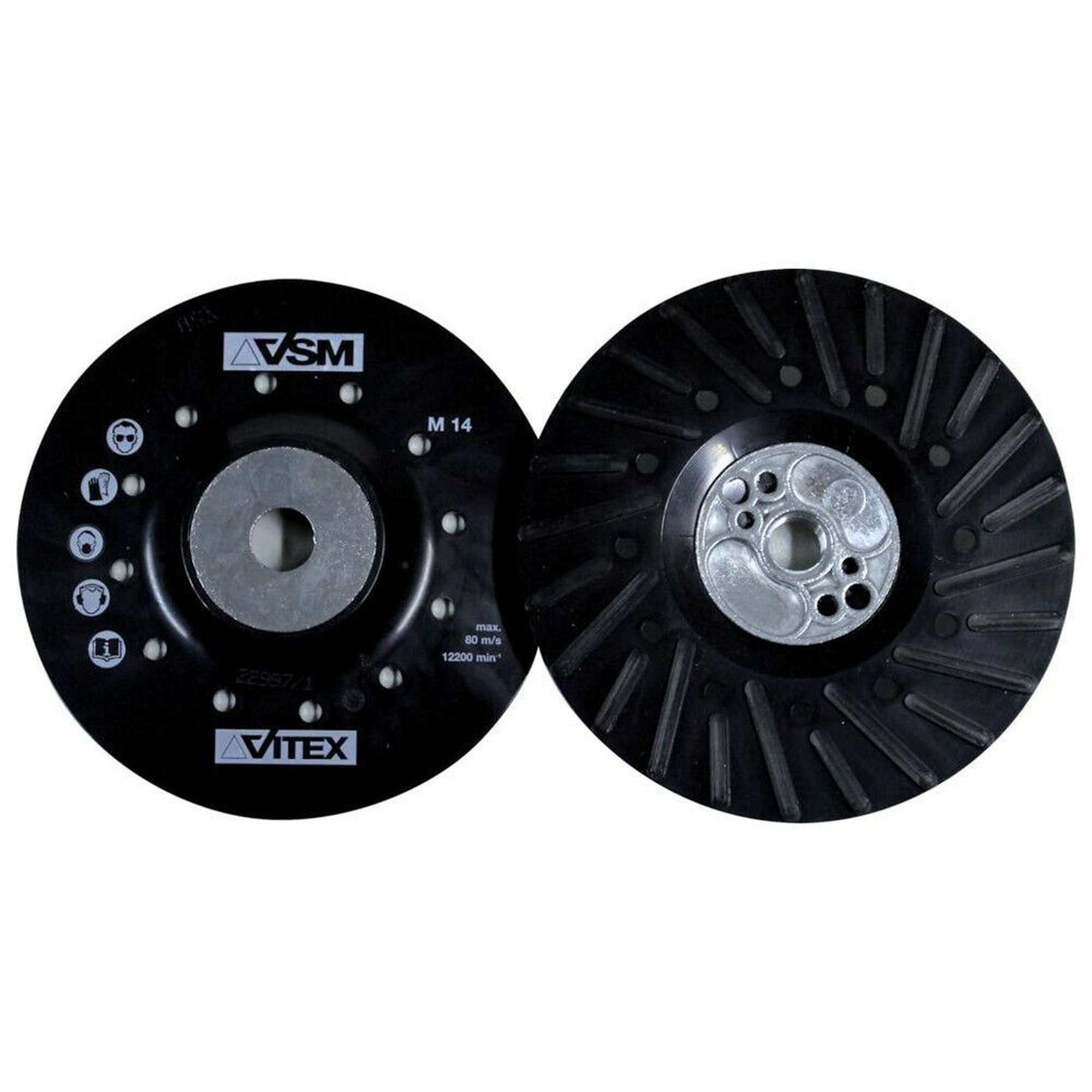 10 x VSM  Turbo Pad 1 Stützteller, hart, mit Kühlrippen Ø 115 mm