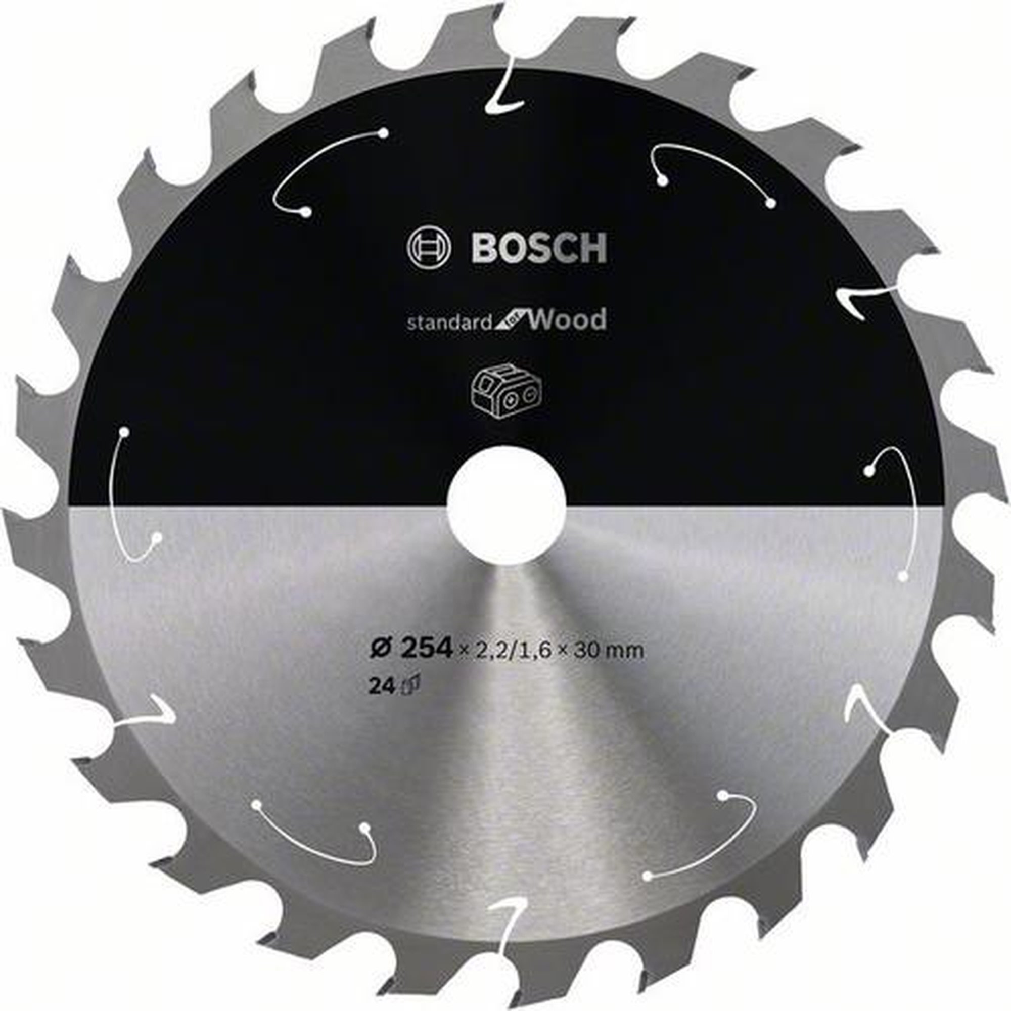 BOSCH Akku-Kreissägeblatt Standard für Holz, Ø 254 mm, 24 Zähne