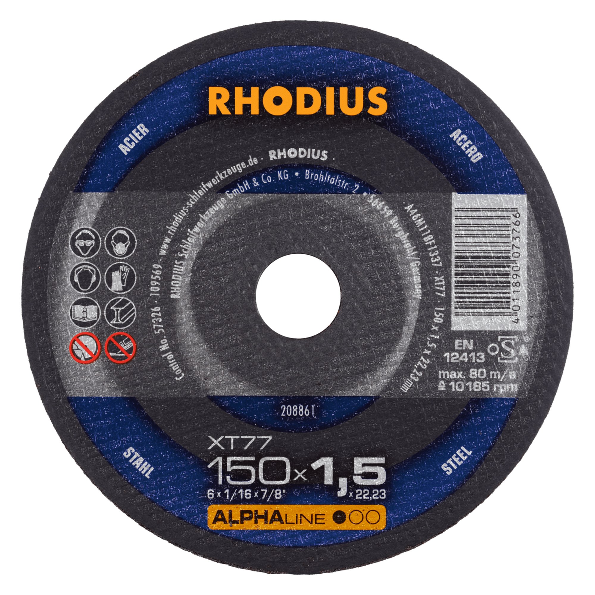25 x RHODIUS Extradünne Trennscheibe XT77 Ø 150 mm
