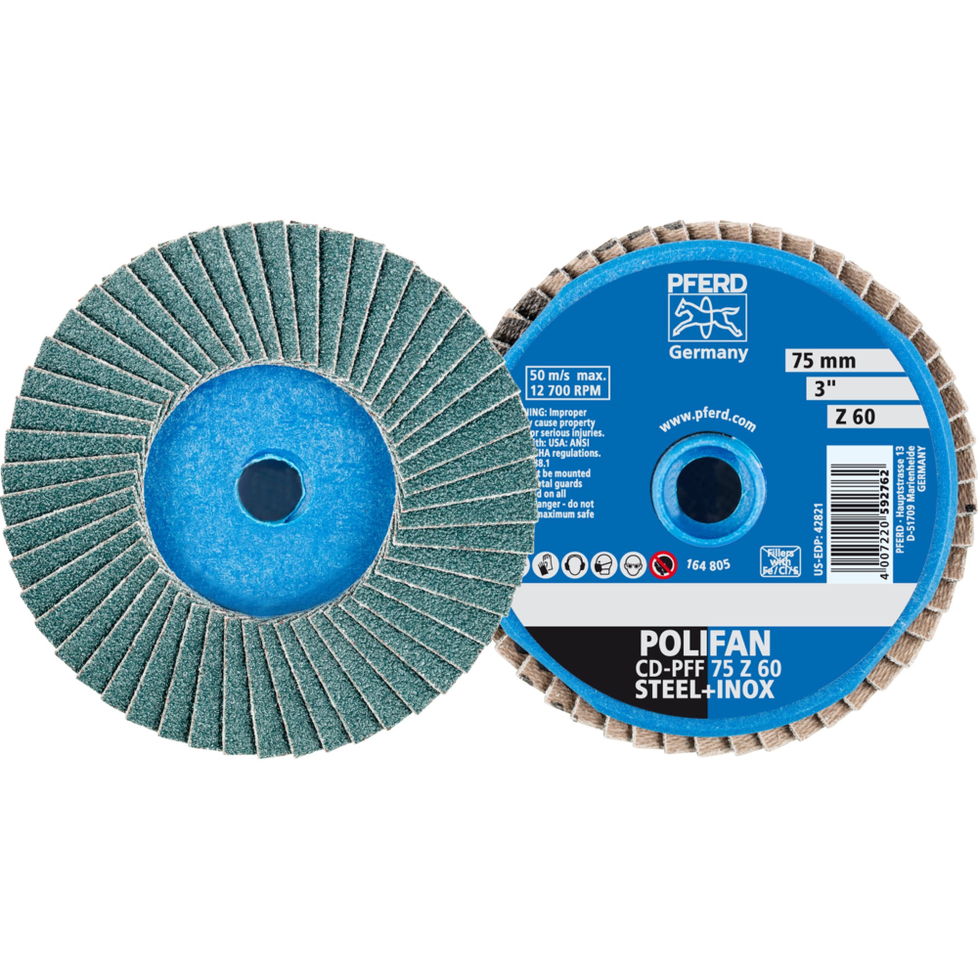 10 x PFERD COMBIDISC-Mini-POLIFAN CD PFF 75 Z 60