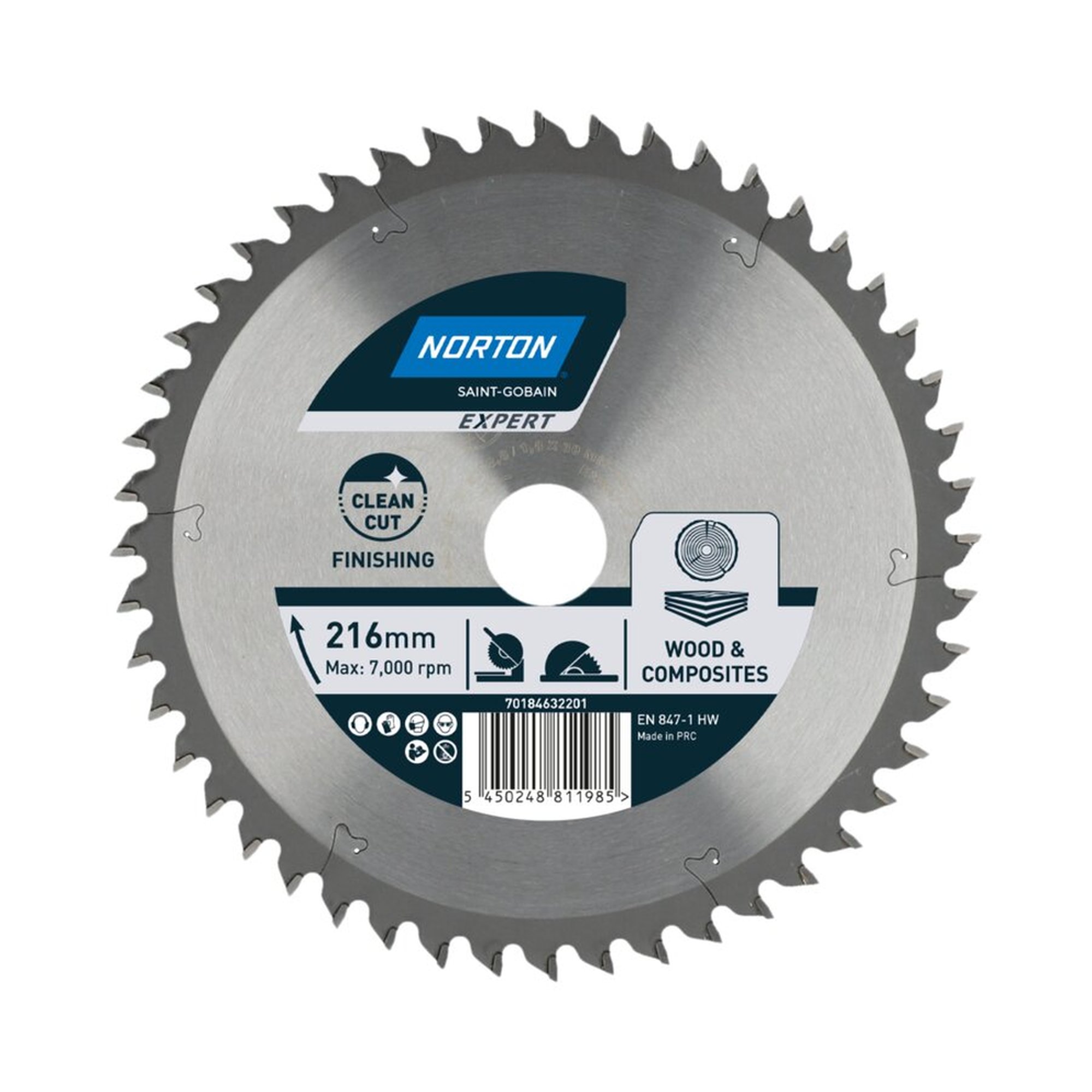 Norton EXPERT FINISHING TCT-Sägeblatt für Holz & Verbundstoffe 216x2.4mm/1.6x30mm