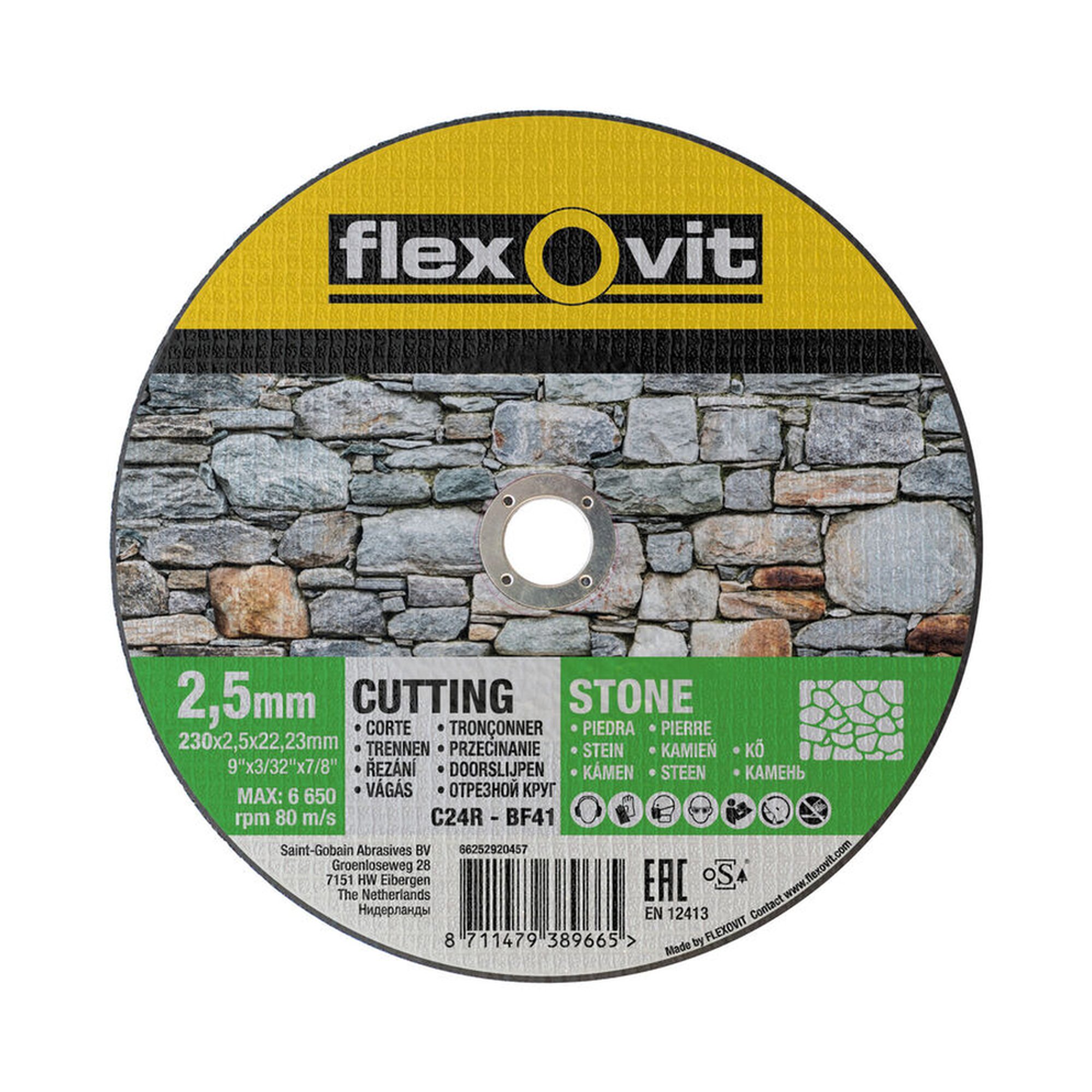 25 x Norton Trennscheibe für Stein Flexovit 230x2.5x22.23mm - Hochwertige Qualität