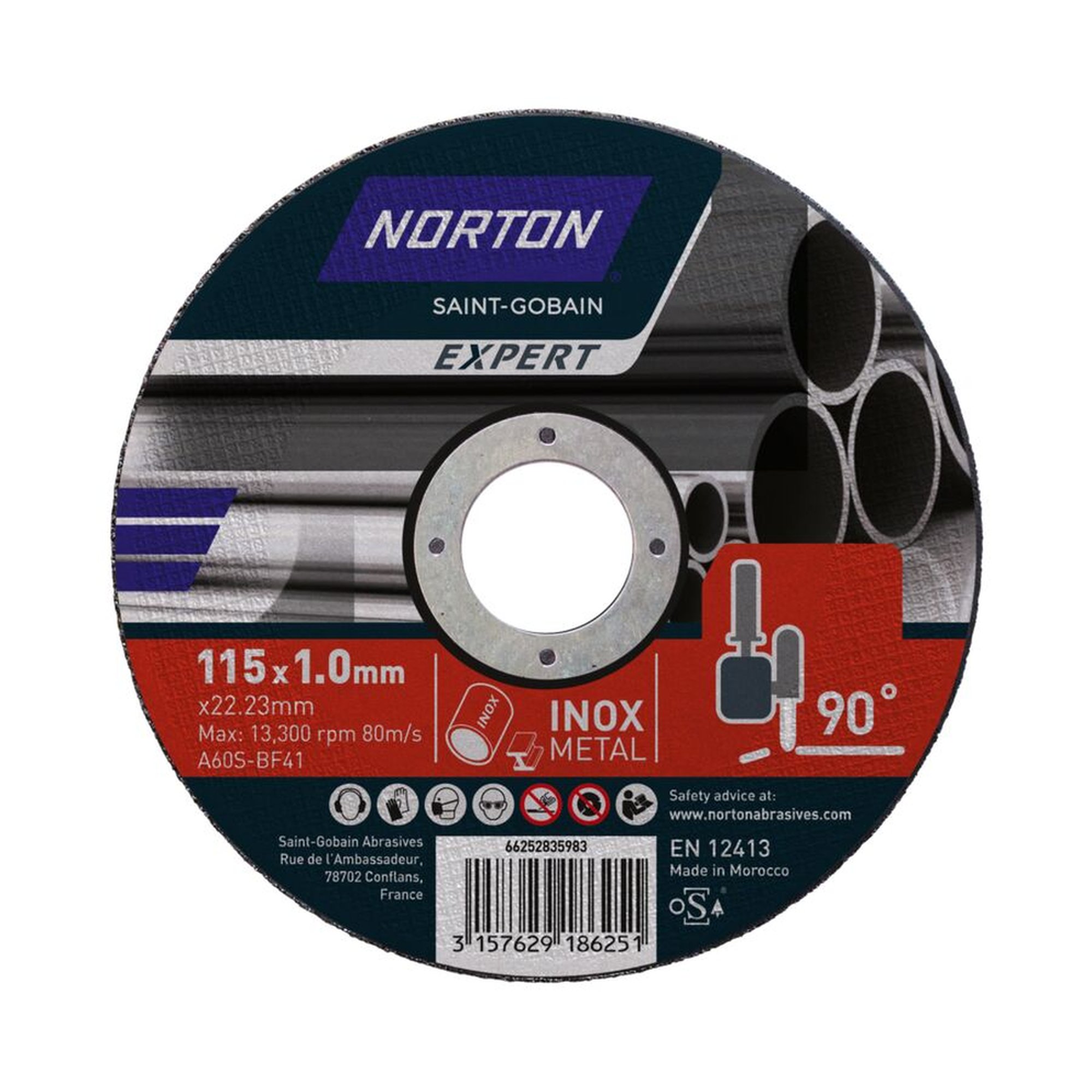 25 x Norton Trennscheibe Ultradünn für Metall/Inox 115x1.1x22.23mm EXPERT