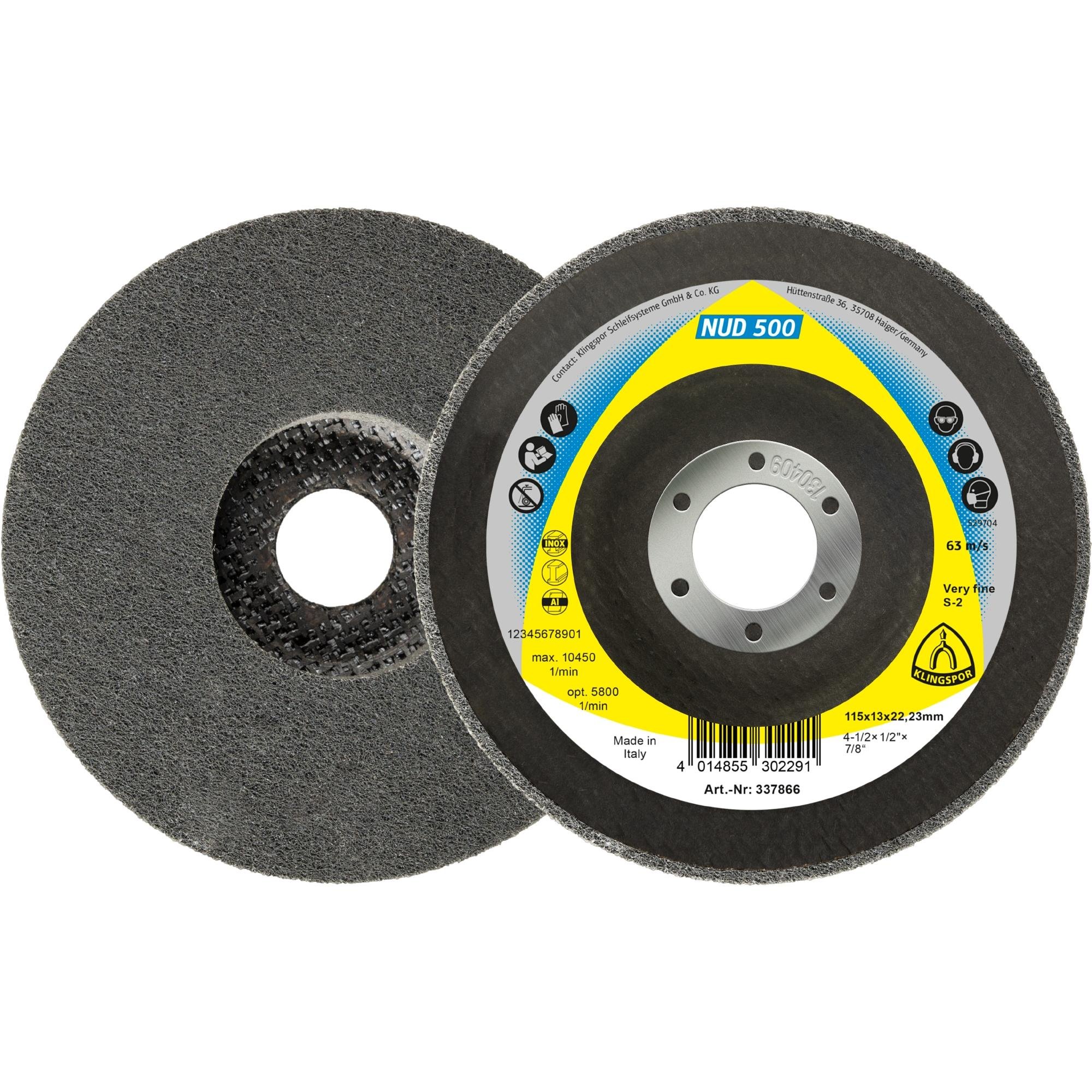 5 x Klingspor NUD 500 Kompaktscheiben, 115 x 13 x 22,23 mm Very Fine Siliziumkarbid