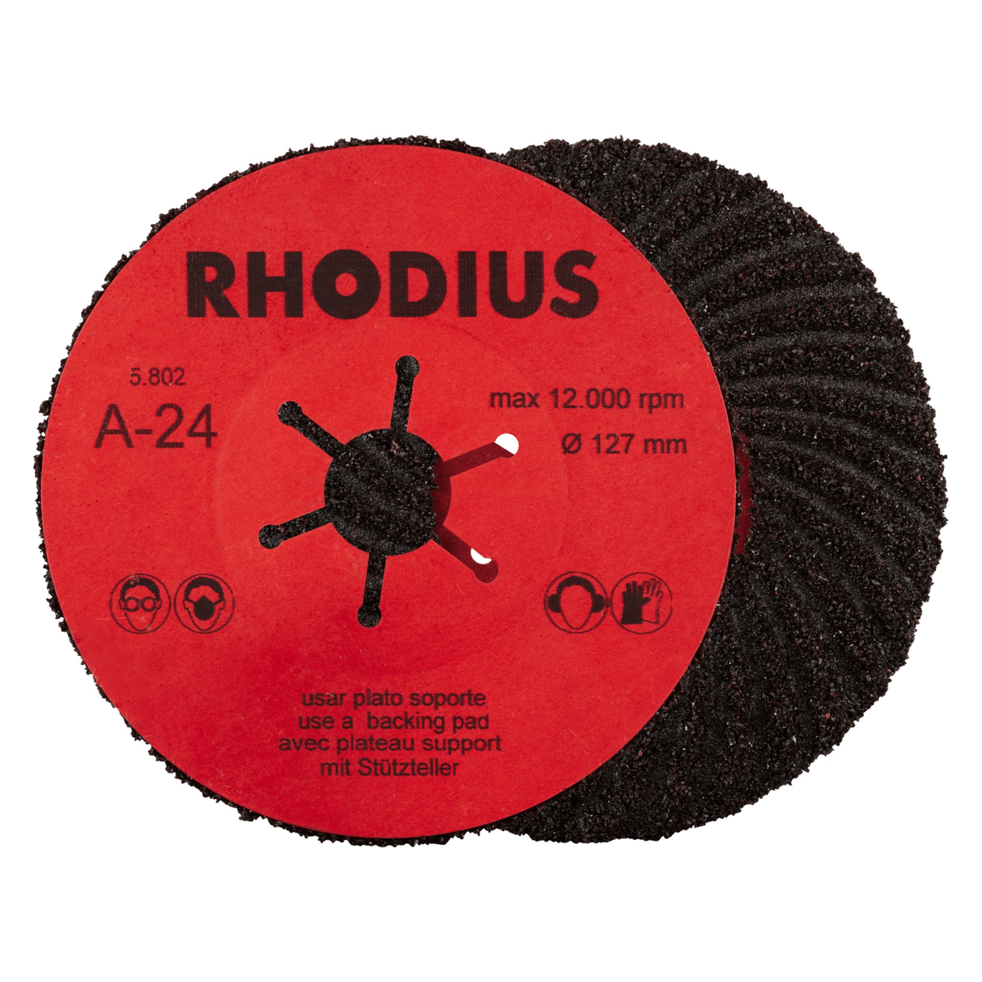 25 x RHODIUS Fiberscheibe Schleifscheibe SFA Ø 125 mm Körnung 24